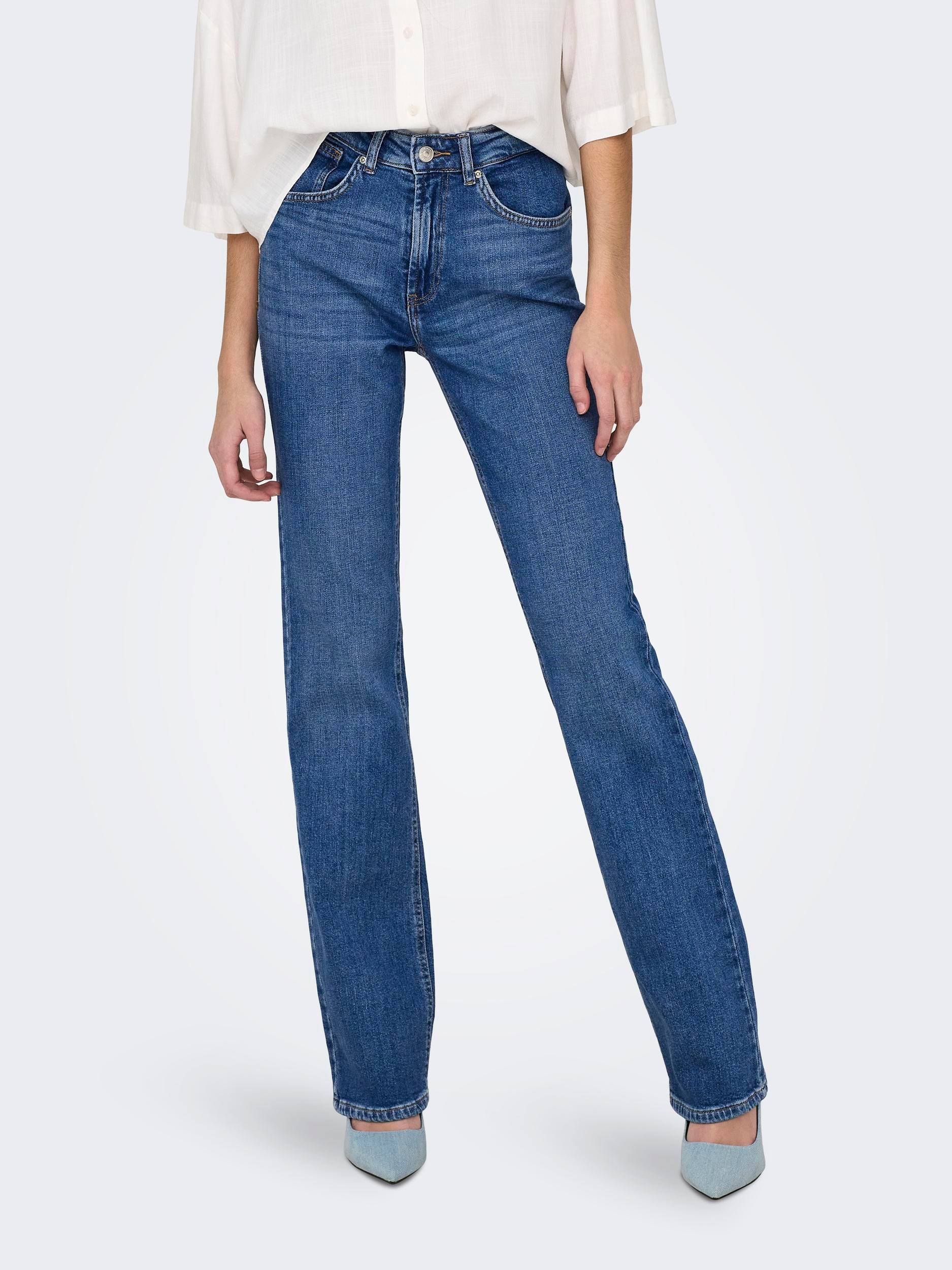 Bootcut-Jeans »ONLEVERLY MW SWEET FLARED DNM CRO187«, (Flared Jeans, Schlagjeans,...