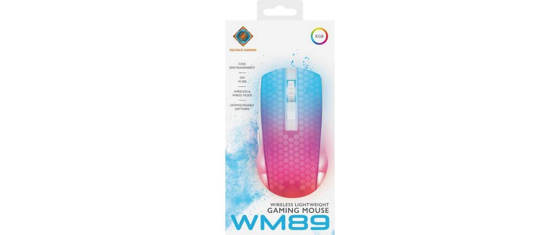 DELTACO Gaming-Maus »GAM-145-W Weiss/Trasparent«, Bluetooth
