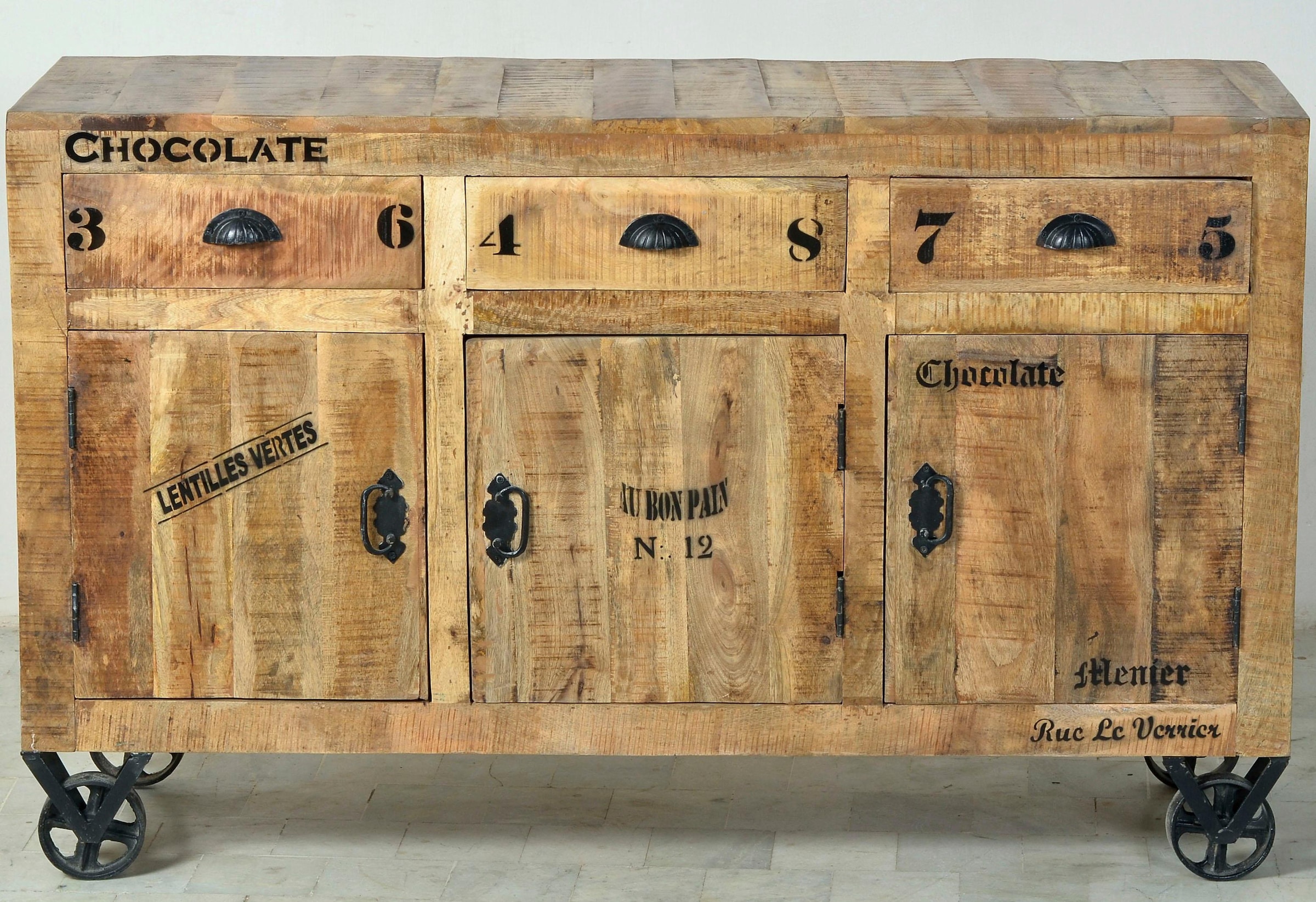 Sideboard »Rustic«, im Factory Design, Breite 140 cm, Shabby Chic, Vintage