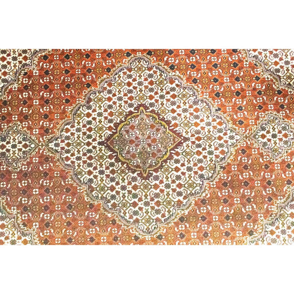 morgenland Wollteppich »Täbriz 40 Raj Teppich handgeknüpft orange«, rechteckig