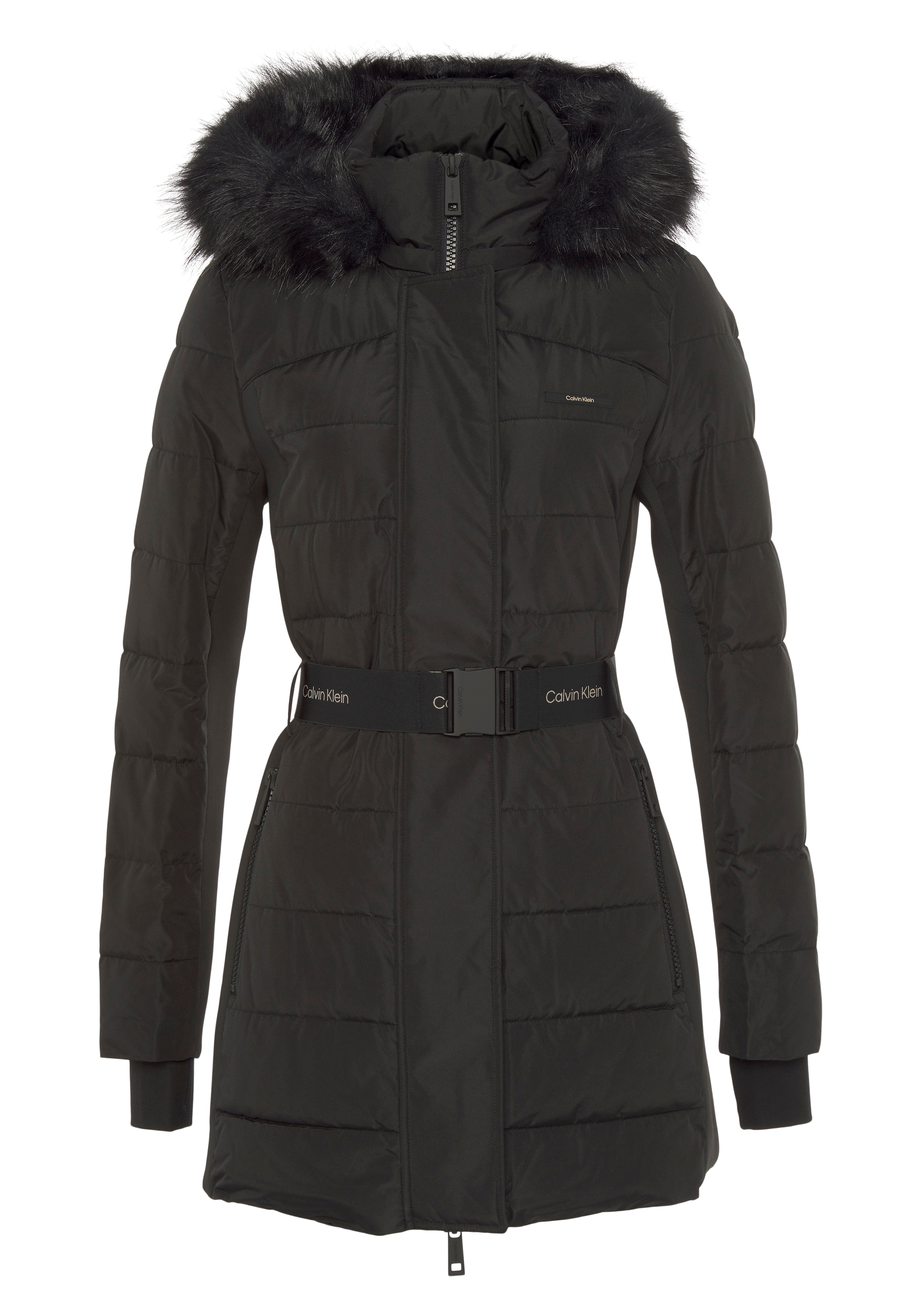 Calvin Klein Wintermantel »SCUBA | Fellkragen Jelmoli-Versand COAT«, BELTED shoppen online mit