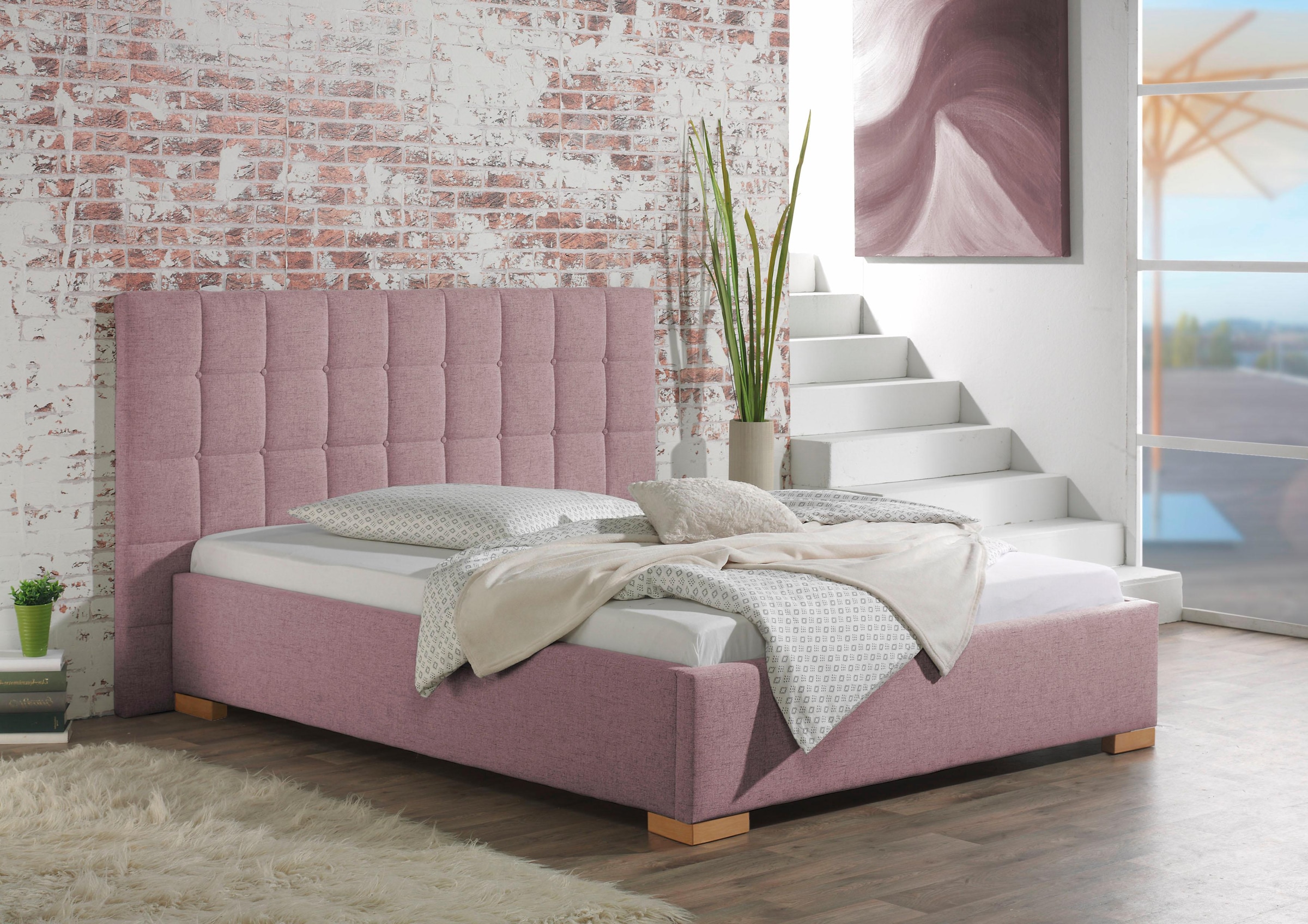 Maintal Polsterbett "Cueno" mit und ohne Matratze in 2 Ausführungen, Steppung mit Knopfheftung