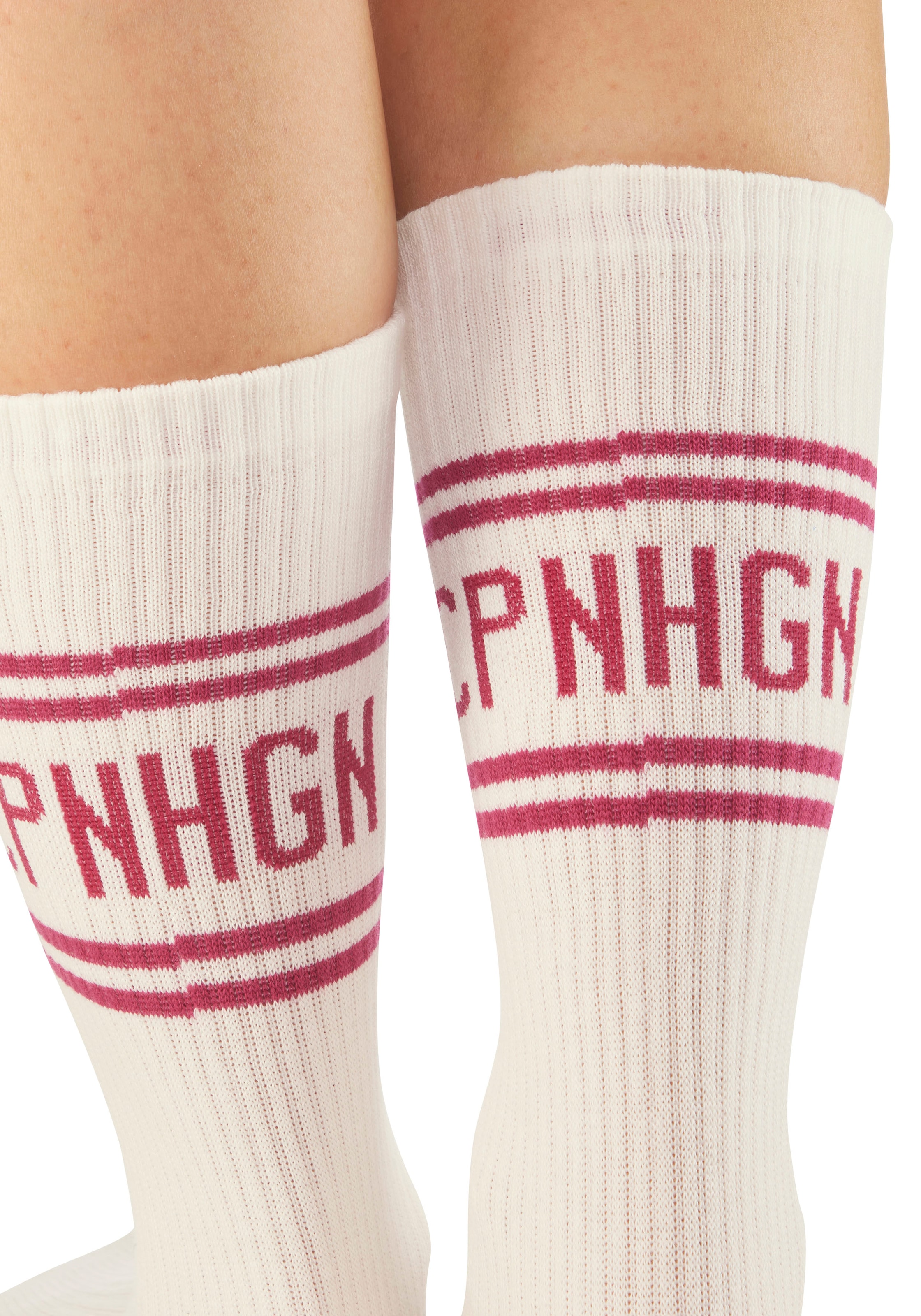 Copenhagen Studios Langsocken, (Packung, 2 Paar), mit Pikeé-Struktur unter der Sohle
