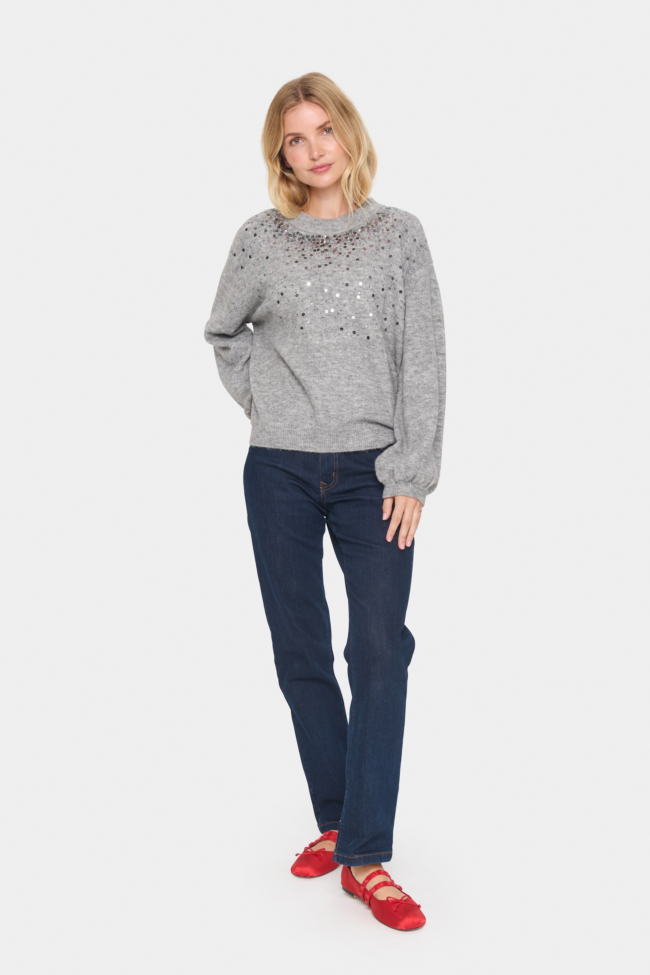Saint Tropez Strickpullover »BarbelSZ Pullover«, mit Pailletten