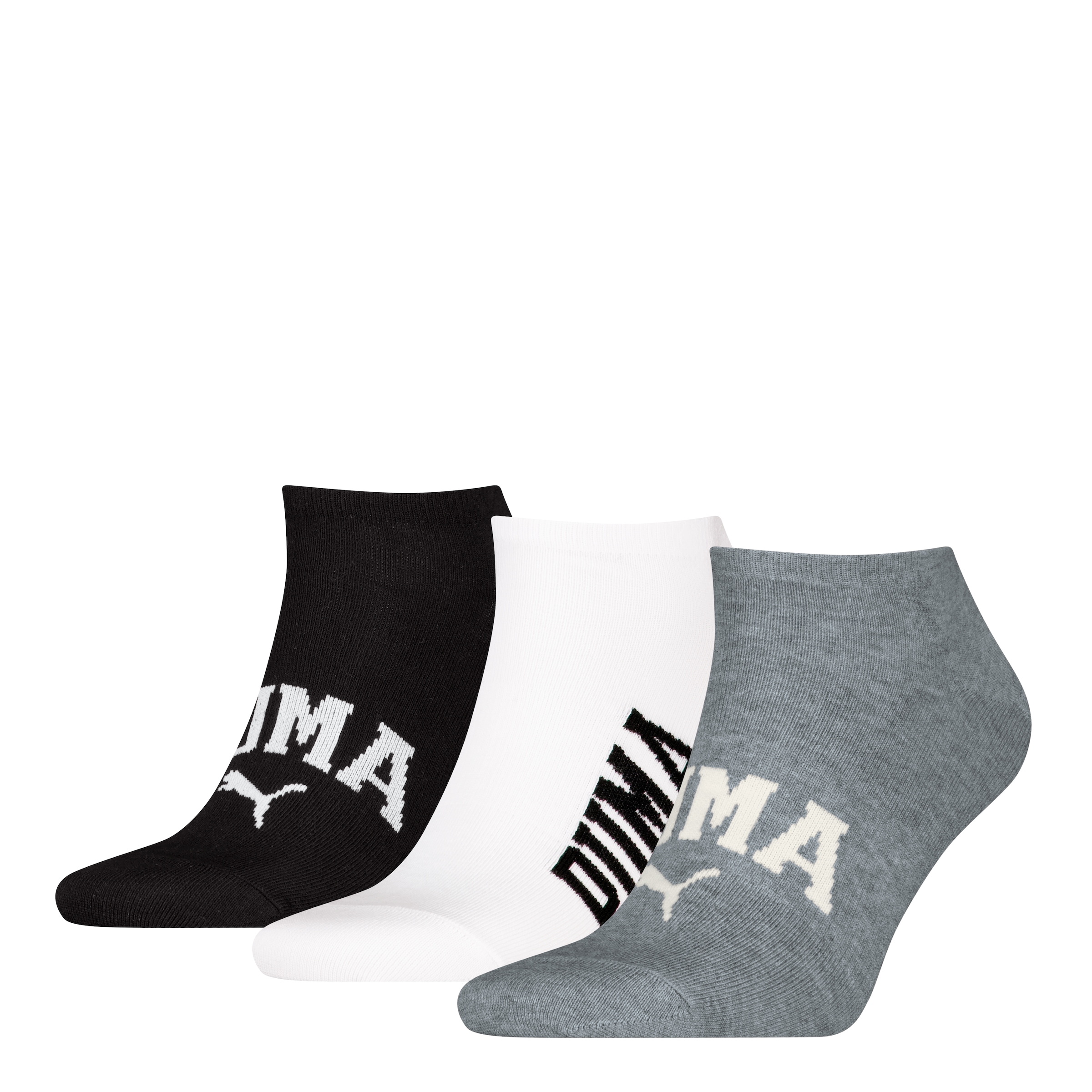 PUMA Sneakersocken 3er Pack, 3 Paar tlg. mit verstärkter Ferse und Zehenbereich