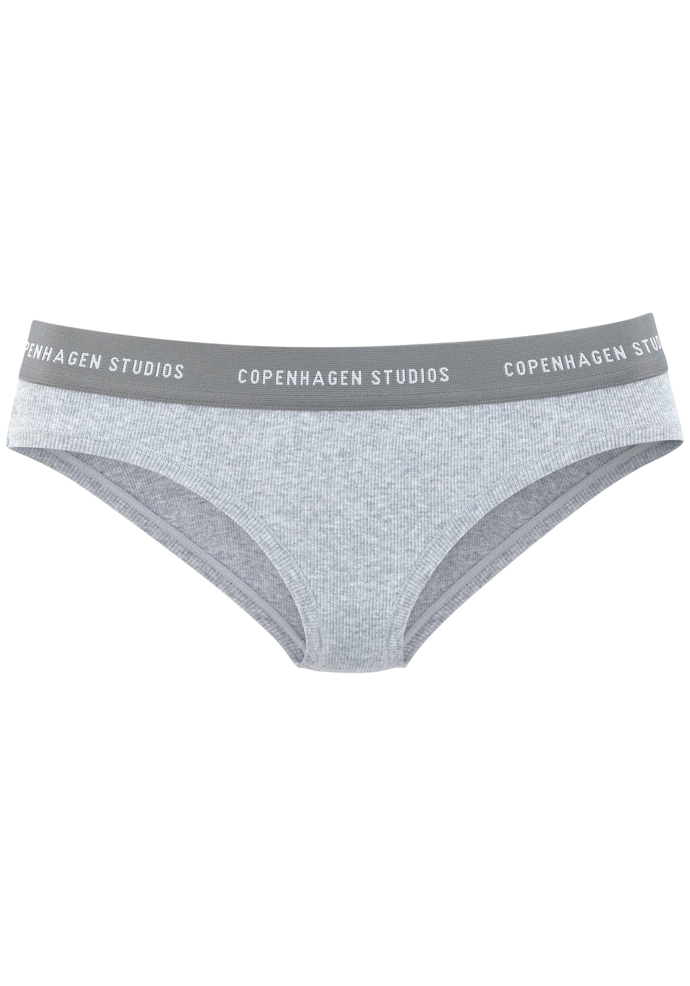 Copenhagen Studios Bikinislip »mit softem Logobund«, (2er-Pack), aus gerippter Bio-Baumwollqualität