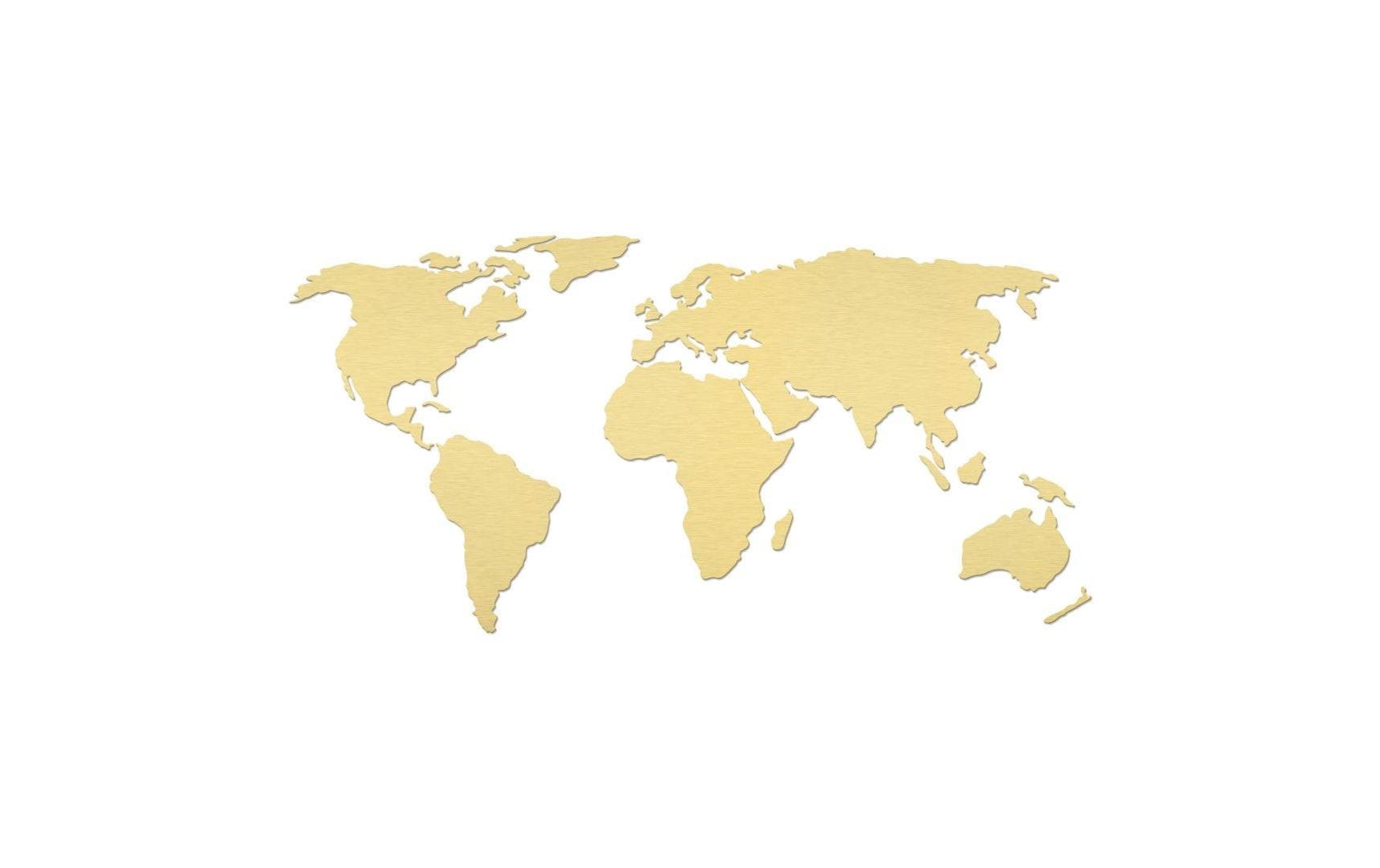 Wandtattoo »Trenddeko 3D Weltkarte 150 x 74 cm, Goldfarben«