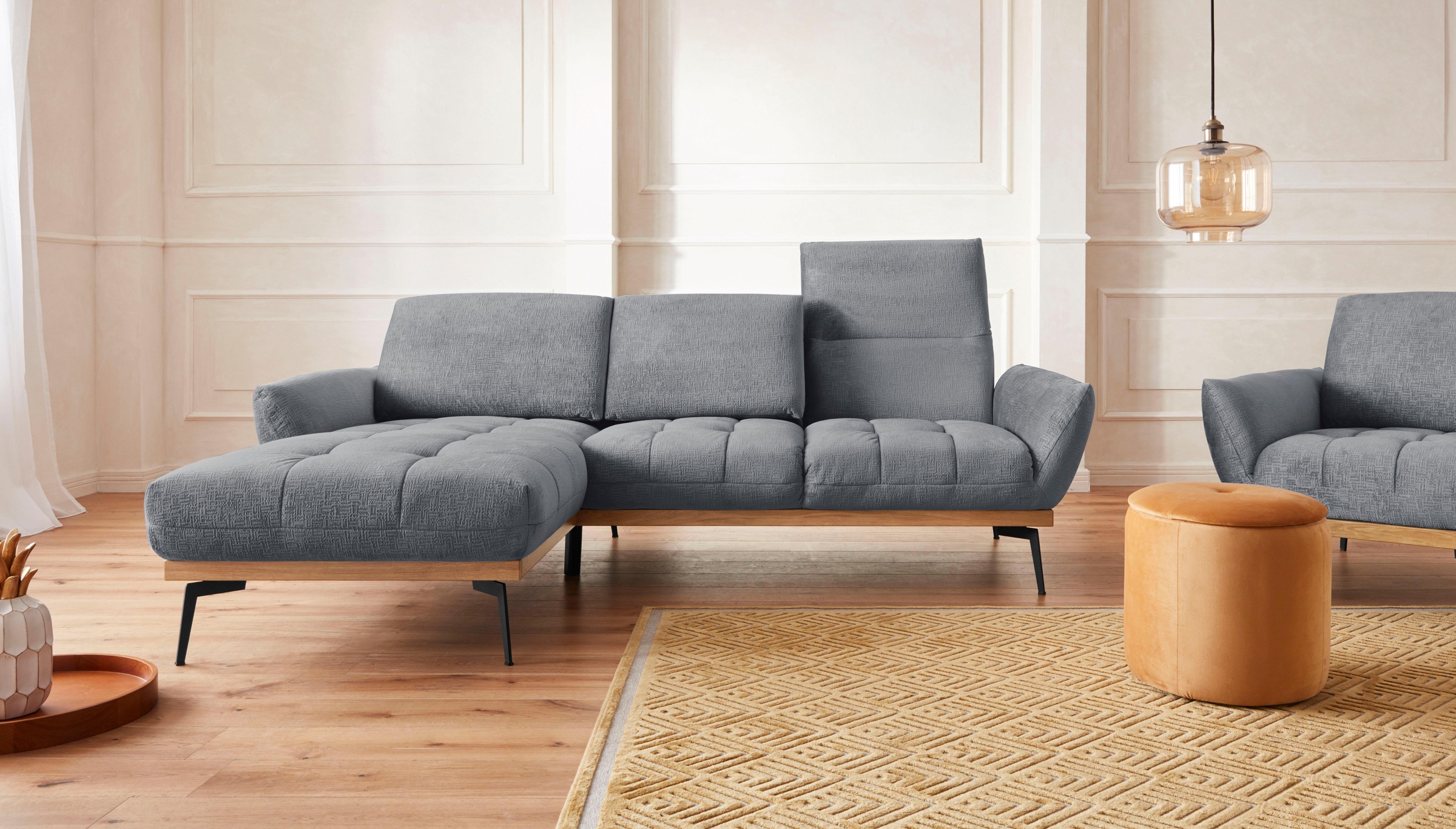 exxpo - sofa fashion Ecksofa »Palic, inkl. Rückenverstellung, bequem, elegant, Breite 245cm, L-Form«
