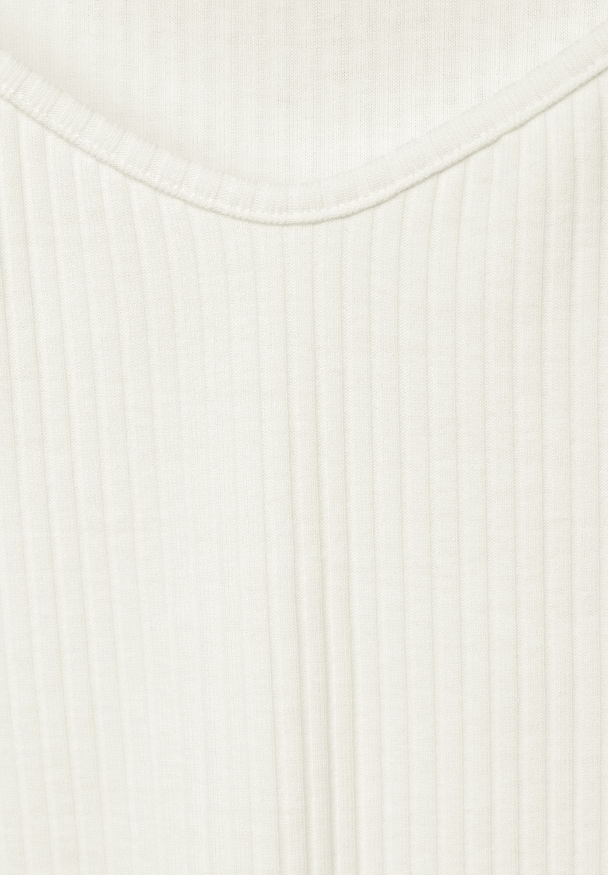 STREET ONE 3/4-Arm-Shirt »Diamont neckline rib Shirt«, mit Raffung an den Ärmeln
