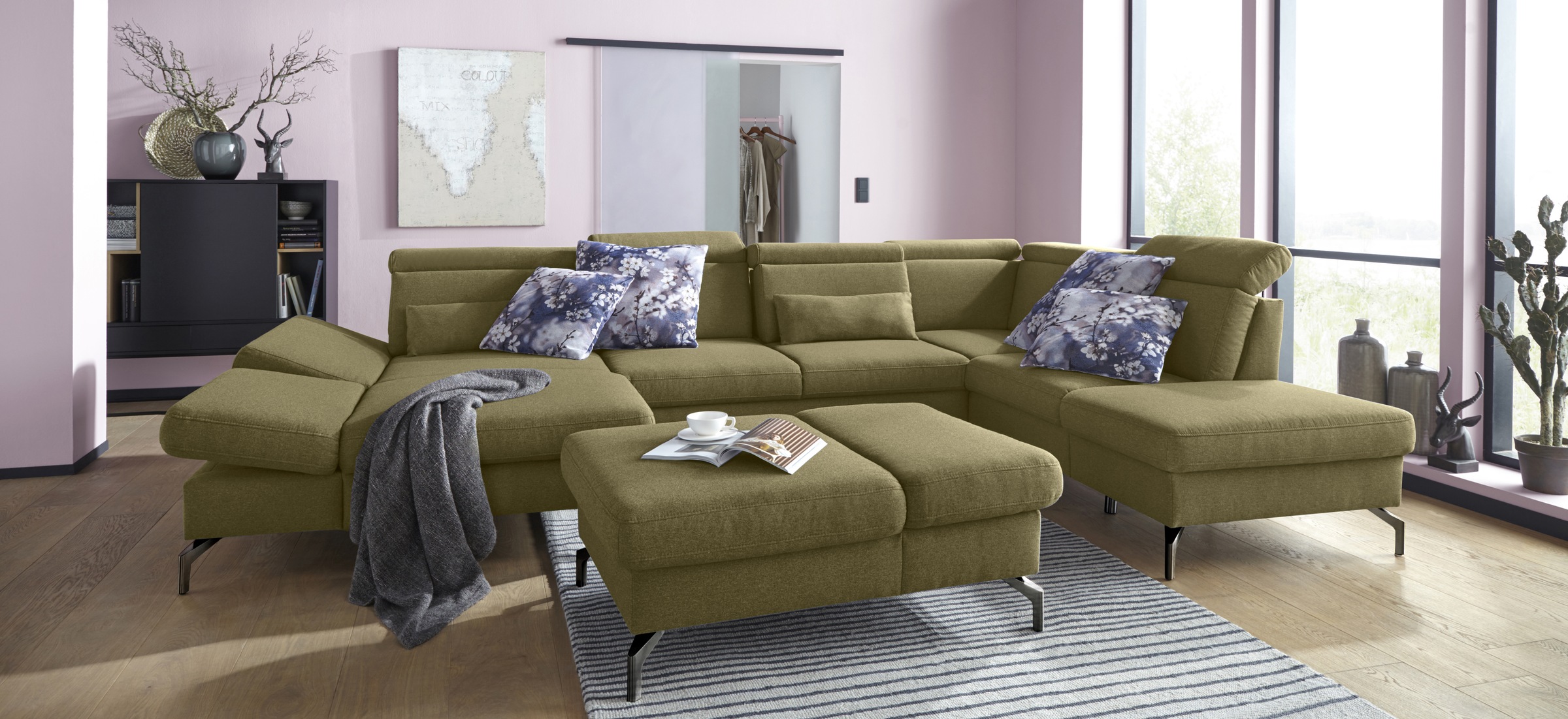 sit&more Hocker »Brisbane«, Fusshöhe 12 cm, mit Federkern und Klappfunktion