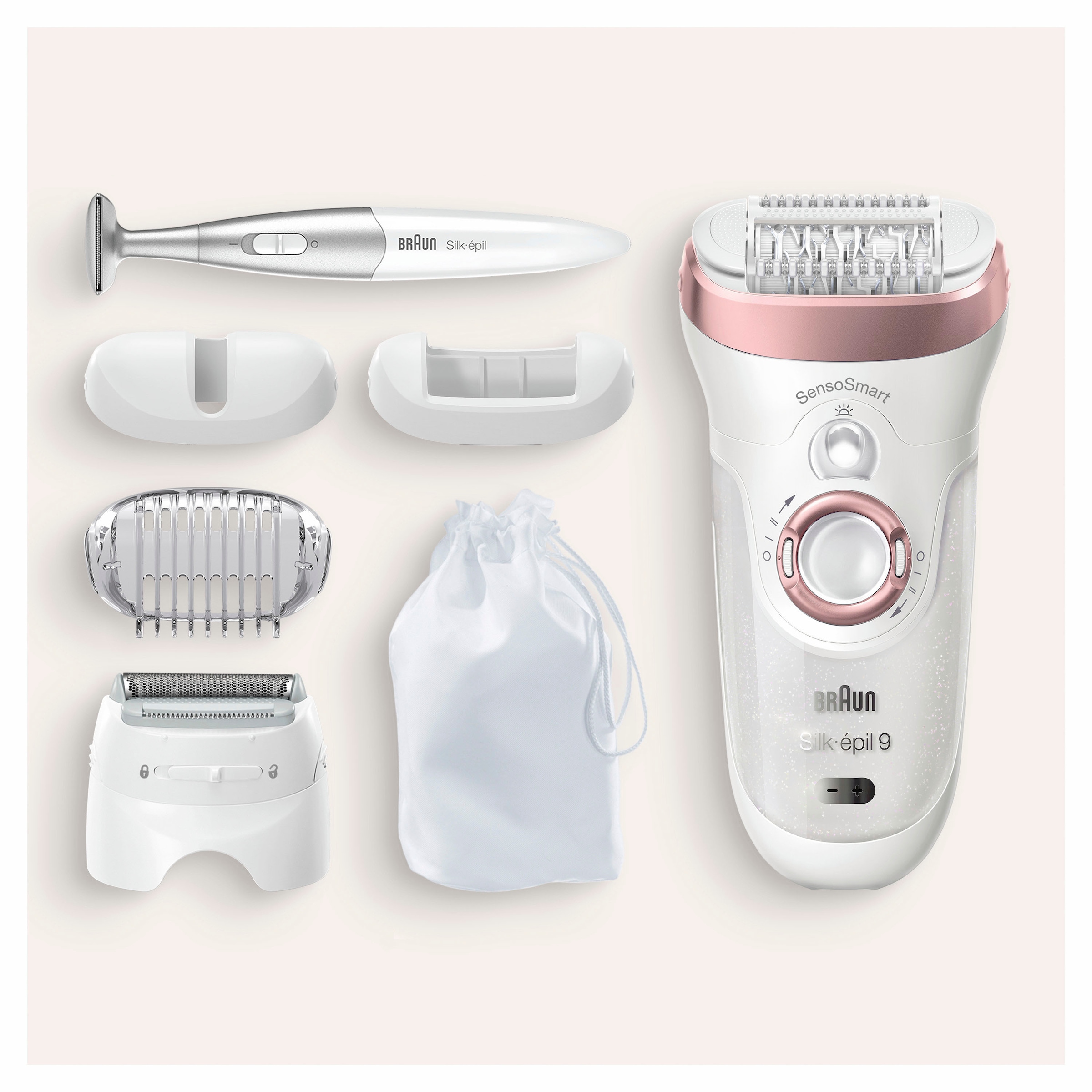 Braun Epilierer »Silk-épil 9 9-890«, 4 St. Aufsätze, für Frauen für eine langanhaltende Haarentfernung