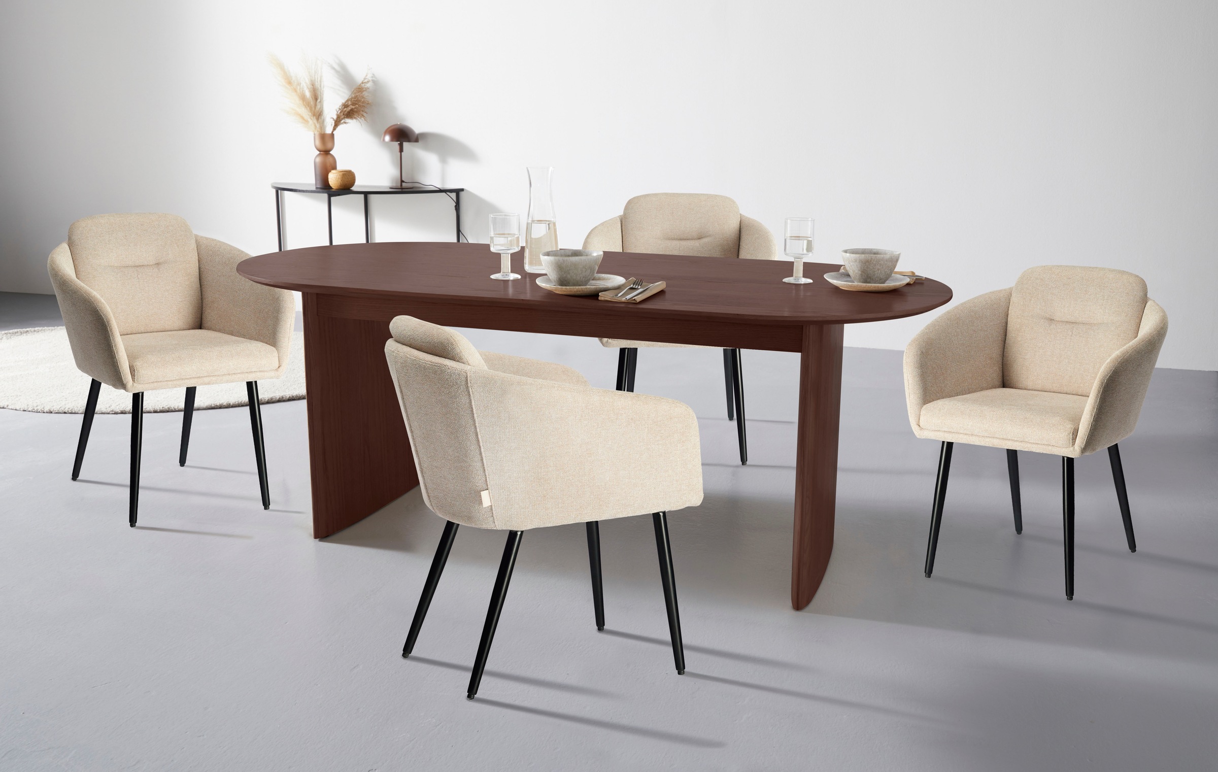 LeGer Home by Lena Gercke Esszimmerstuhl "Fleur" (Set) 2 Stk.Strukturstoff, ergonomisches Design, gesteppte Rückenlehne