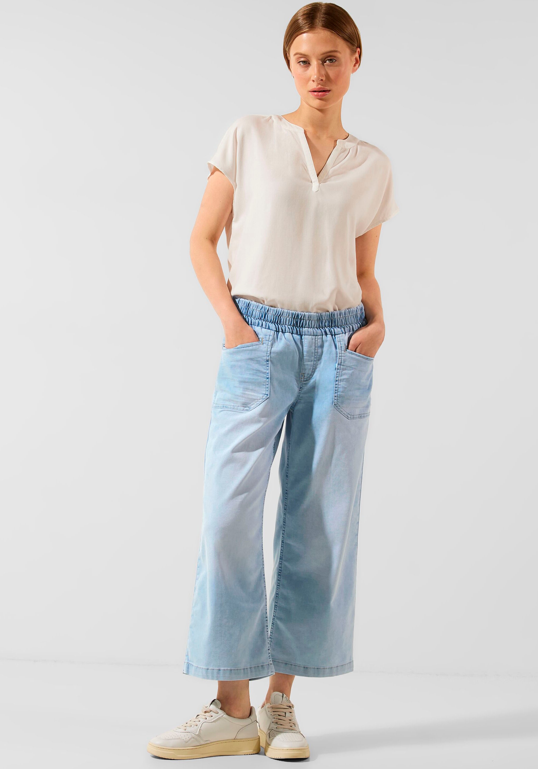 STREET ONE Loose-fit-Jeans, shoppen Schweiz elastischem Jelmoli-Versand Bund online bei mit