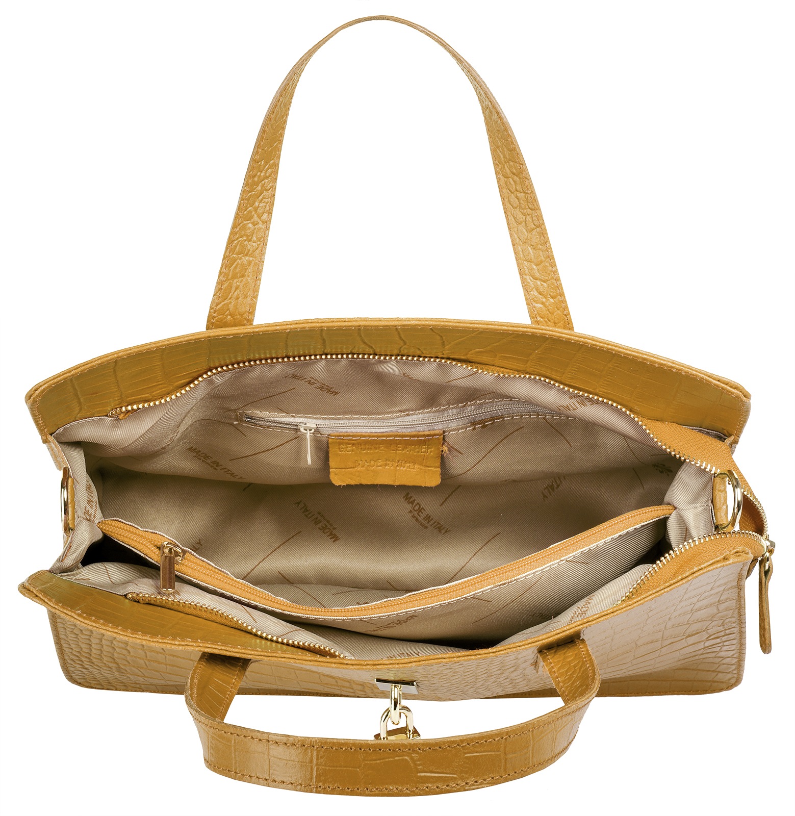 Cluty Henkeltasche, echt Leder, Made in Italy