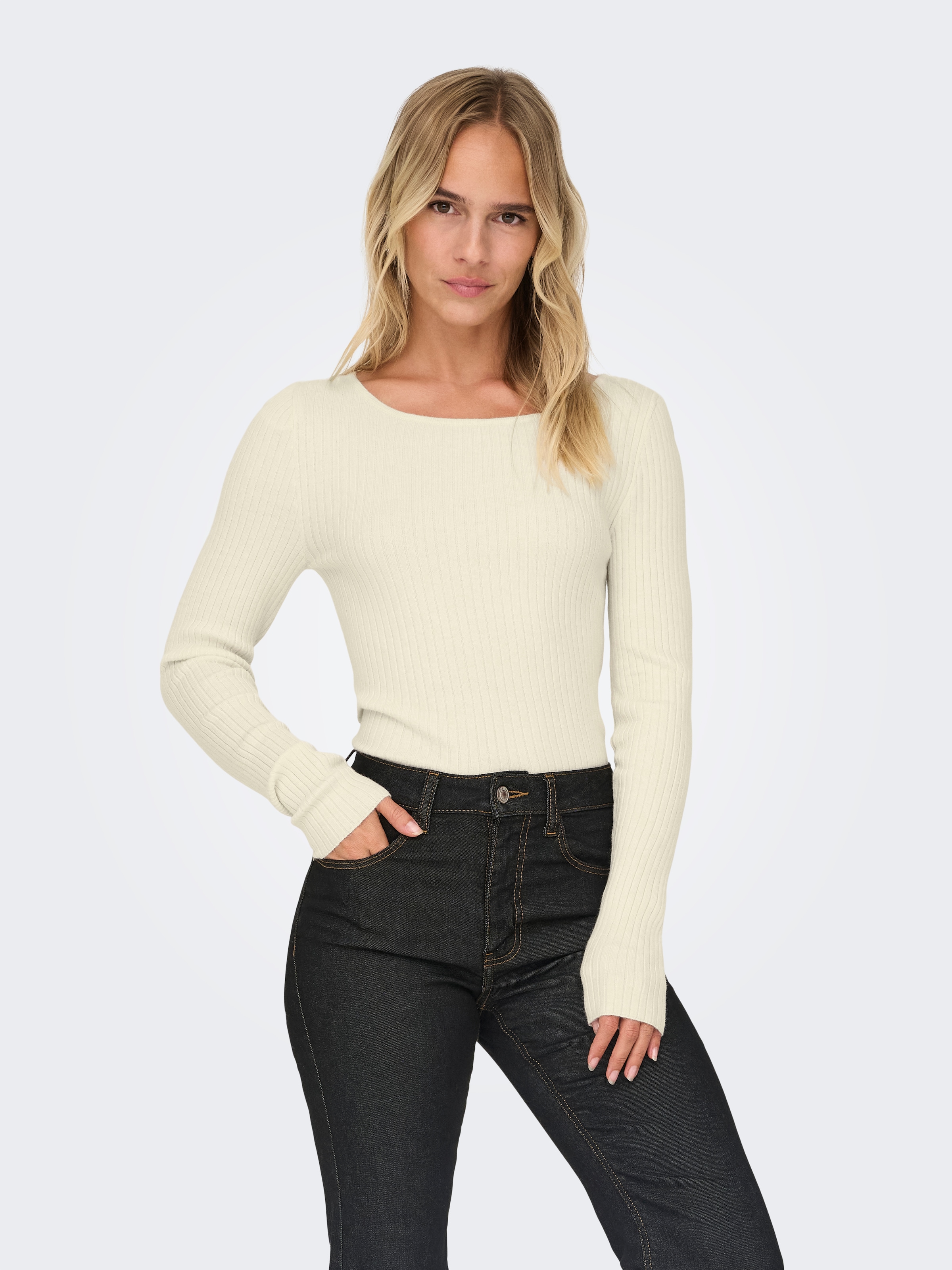 ONLY Strickpullover »ONLIBI LS RIB BOATNECK CC KNT«