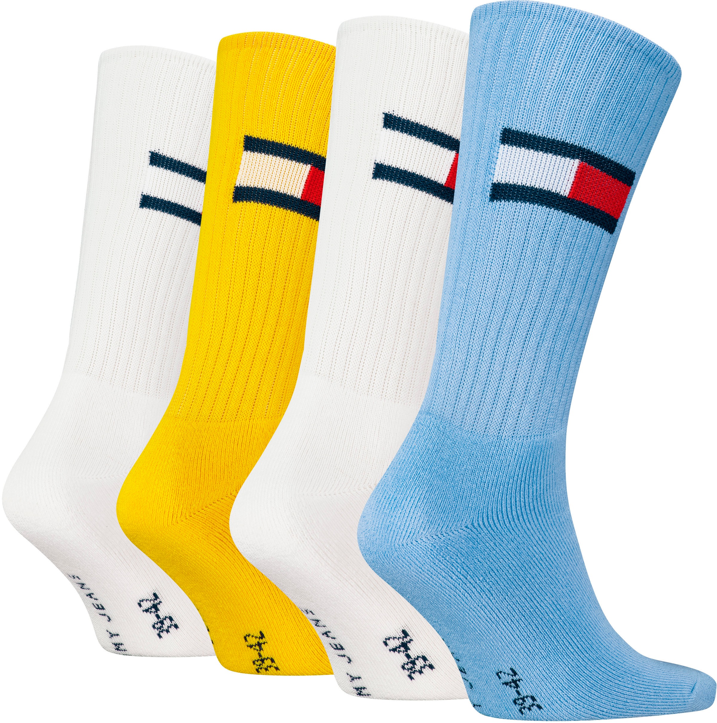 Tommy Hilfiger Sportsocken, (4 Paar), mit grossem Flag-Label seitlich