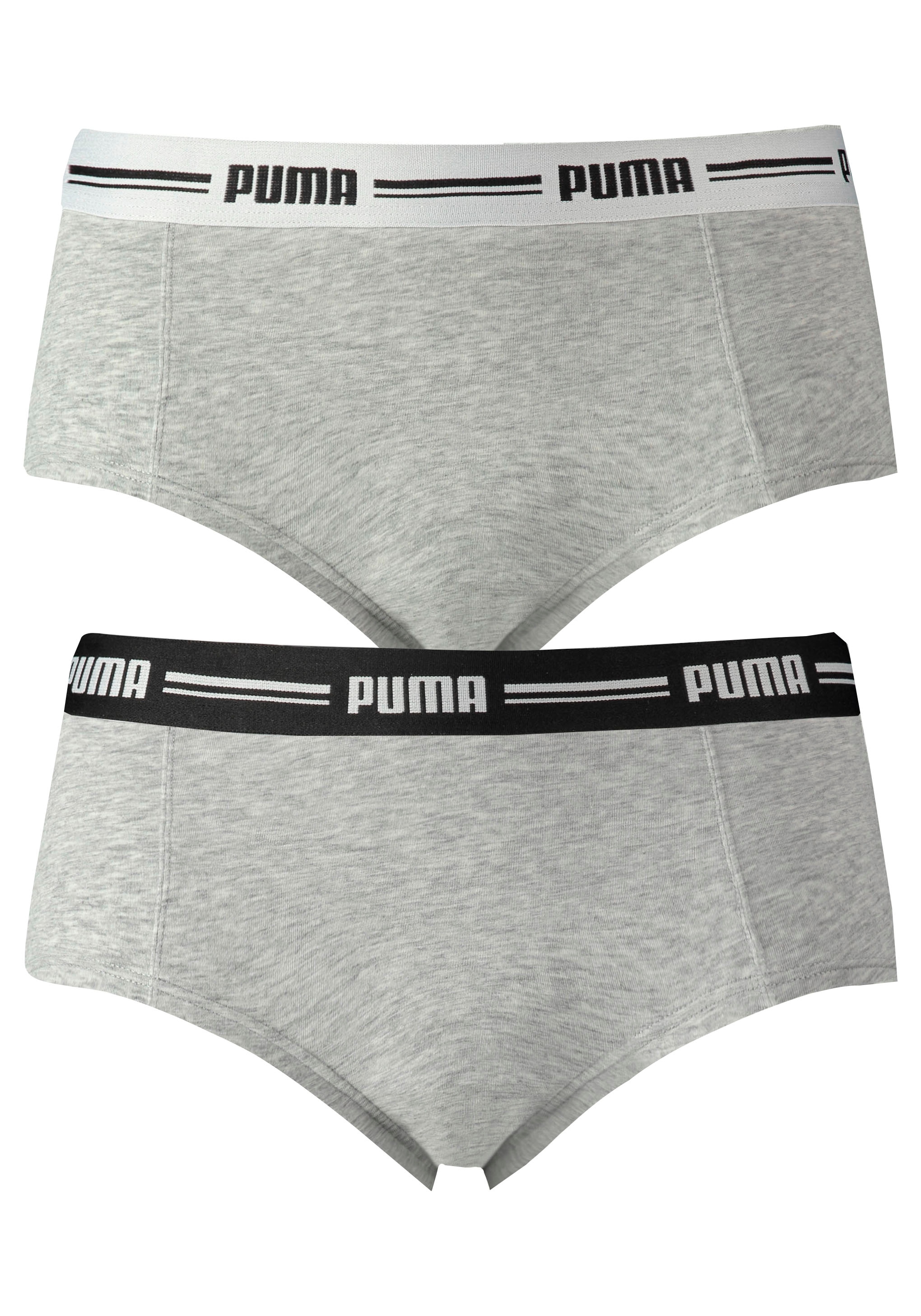 PUMA Panty »PUMA WOMEN MINI SHORT 2P PACK« Packung, 2er Pack, mit markantem Logo-Bund
