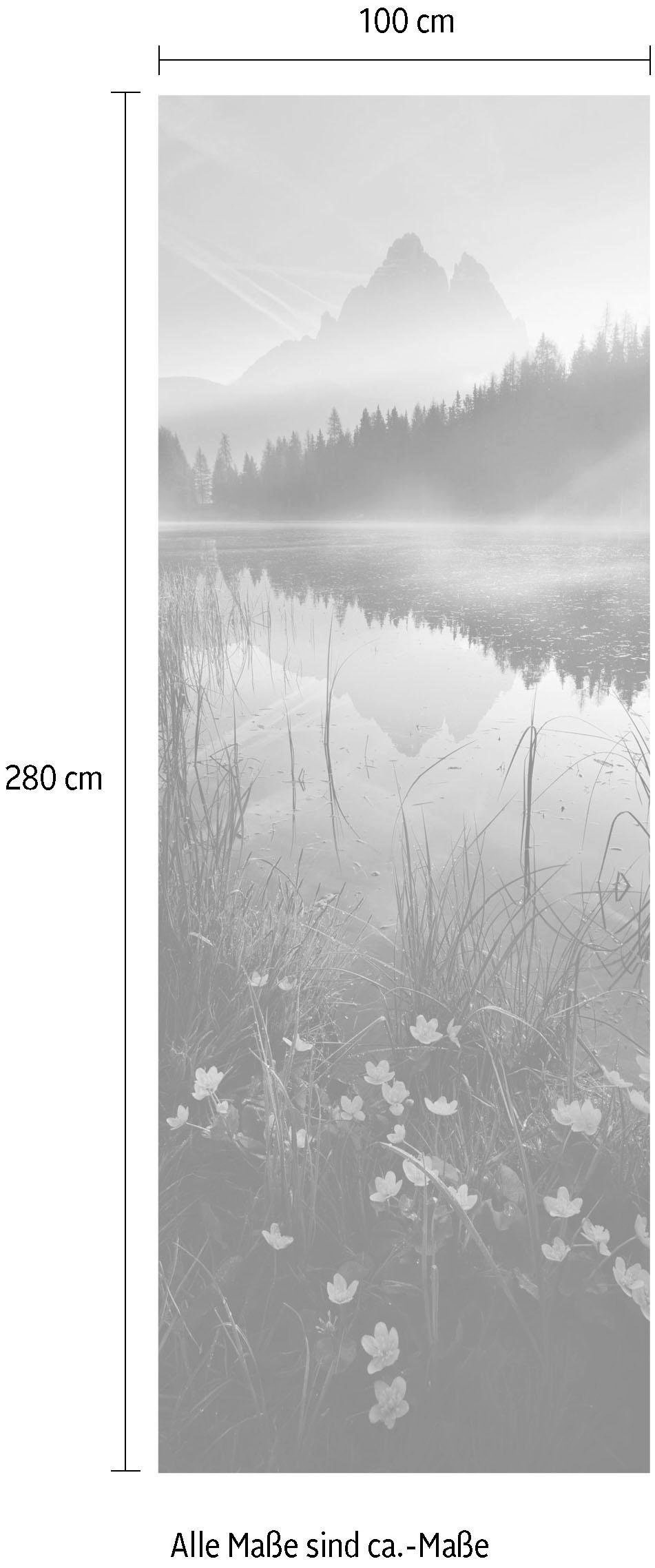 Komar Vliestapete »Digitaldruck Vlies - Morning Mist - Grösse 100 x 280 cm«, bedruckt, Wohnzimmer, Schlafzimmer