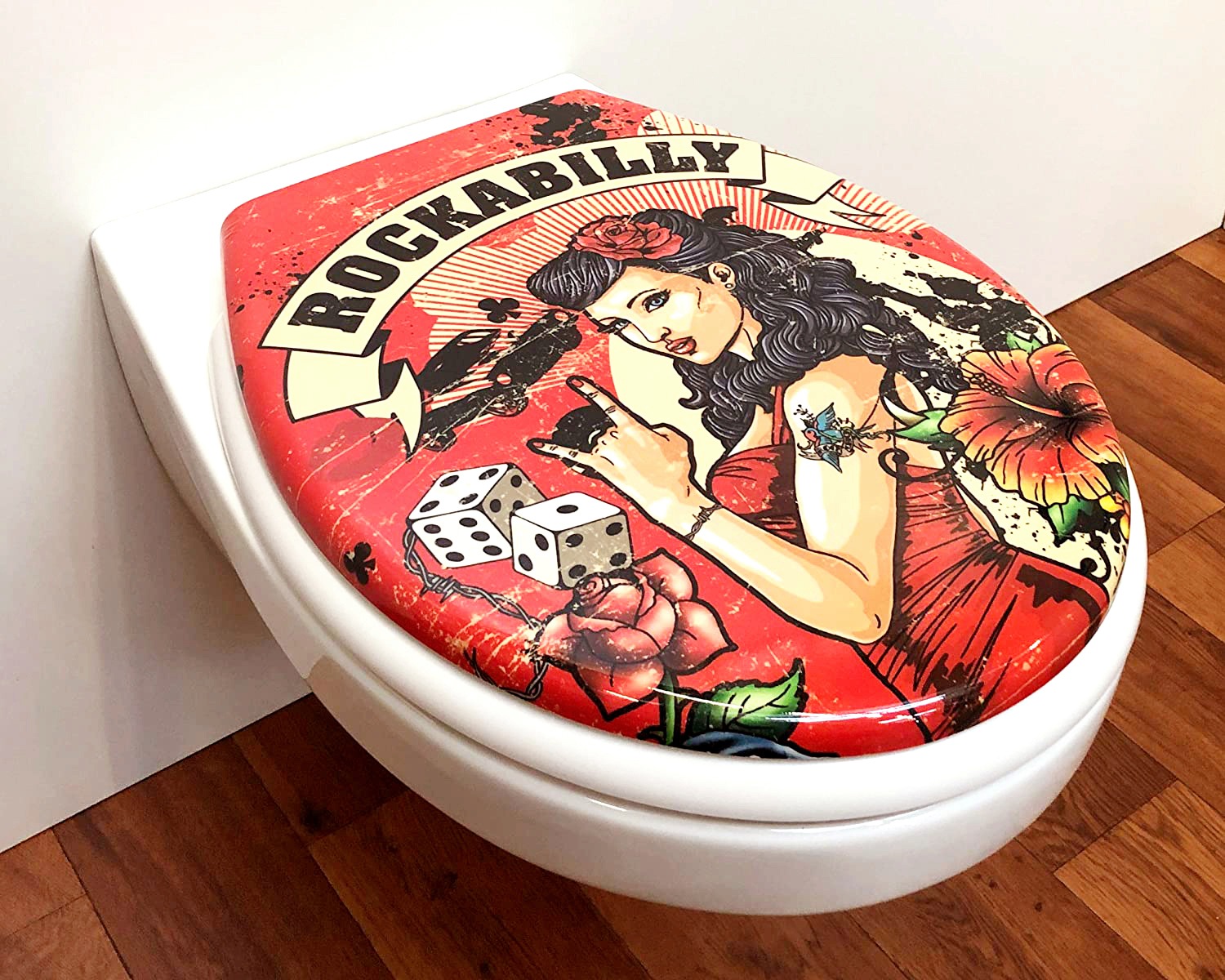 ADOB WC-Sitz "Rockabilly" Absenkautomatik, zur Reinigung abnehmbar