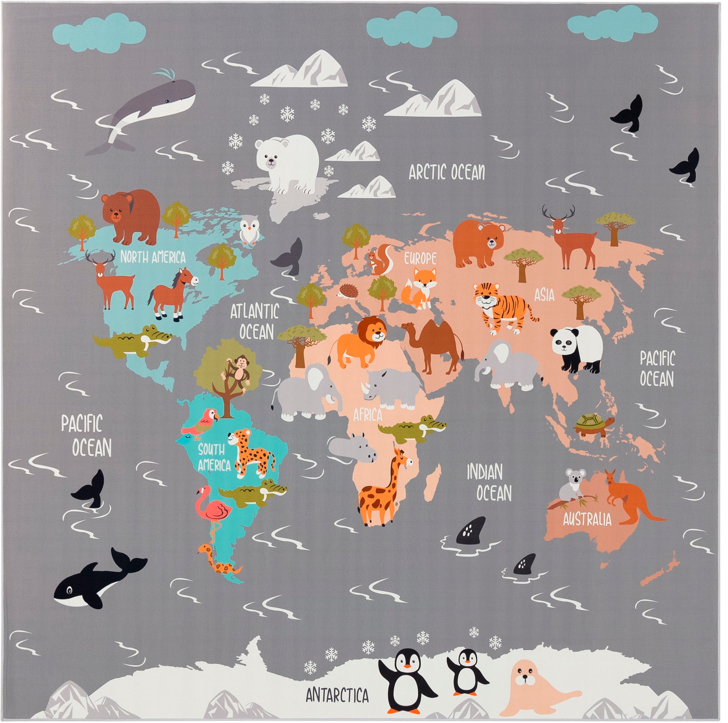 Motiv Weltkarte Home Spielteppich, »Bino Kinderzimmer Kinderteppich Paco bestellen Tiere, Jelmoli-Versand rund, ✵ & 581«, | günstig