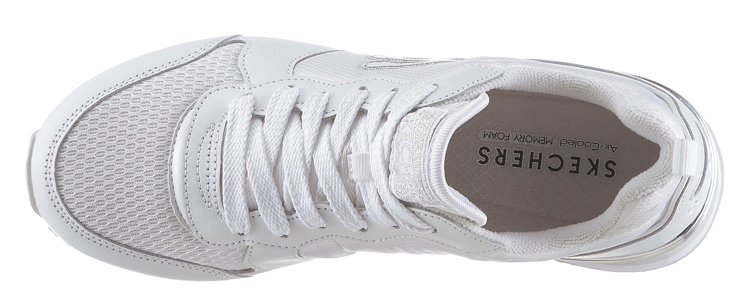 Skechers Sneaker »Goldfarben´n Gurl«, Freizeitschuh, Halbschuh, Schnürschuh mit Metallic-Details