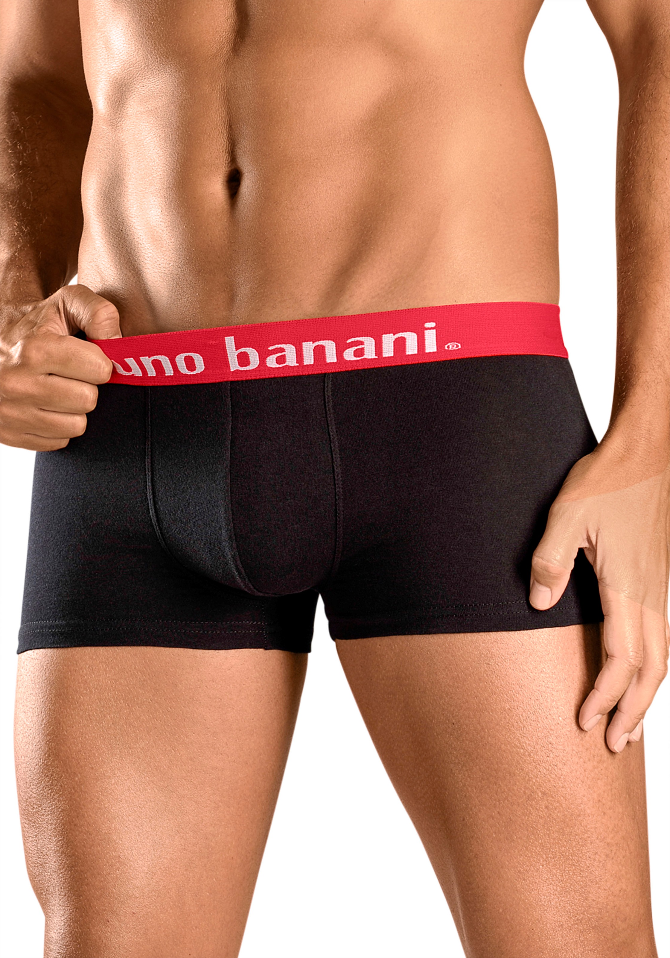 Bruno Banani Hipster, (Packung, 4 St.), knapp sitzende Boxershorts in uni oder gemustert aus Baumwollmischung