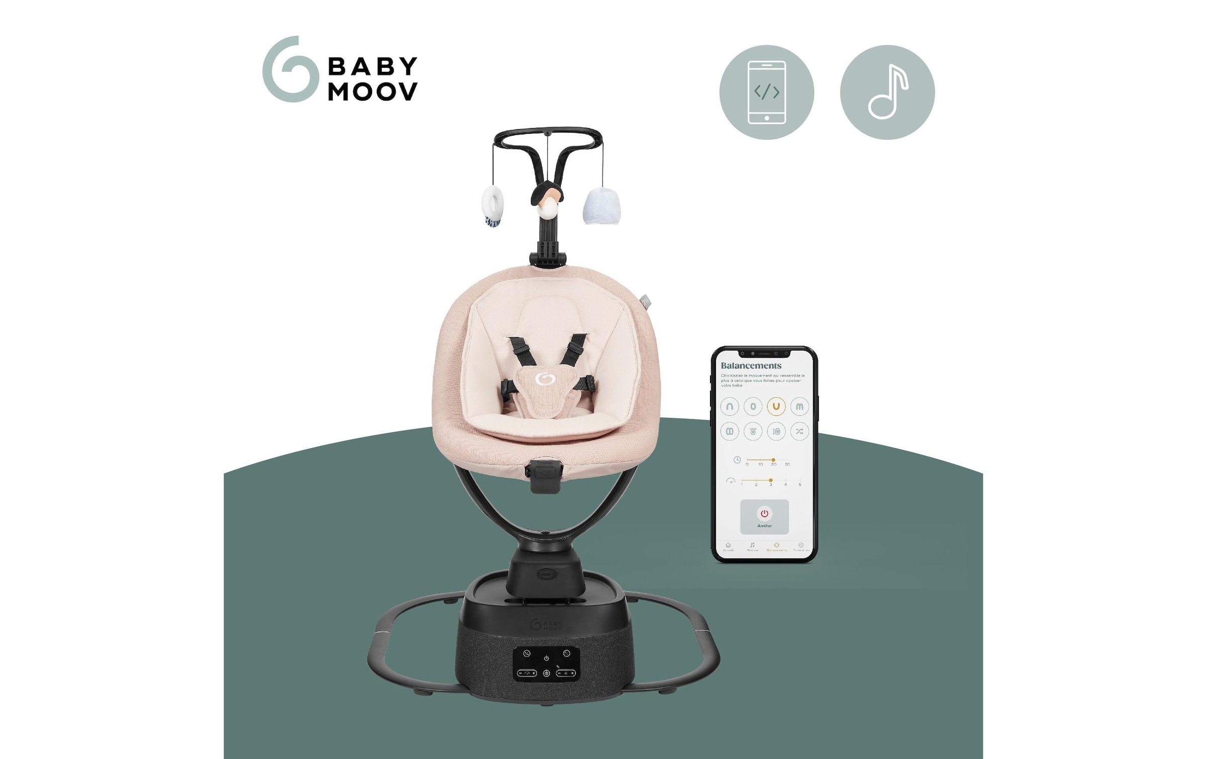 BABYMOOV Babyschaukel »Swoon Evolution Connect Mocca«, bis 9 kg