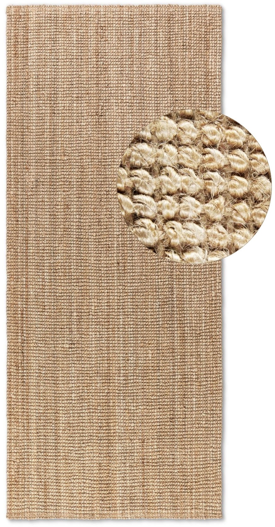 HANSE Home Teppich »Jaipur Juteteppich, als Läufer und in Rund«, rechteckig, 10 mm Höhe, 100% Naturfaser, Wohnzimmer, Esszimmer, Schlafzimmer, GRS