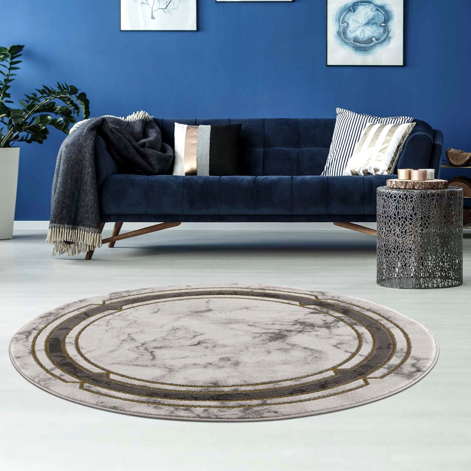 Carpet City Teppich »Noa 9266«, rund, Kurzflor, Modern, Weicher For, Pflegeleicht