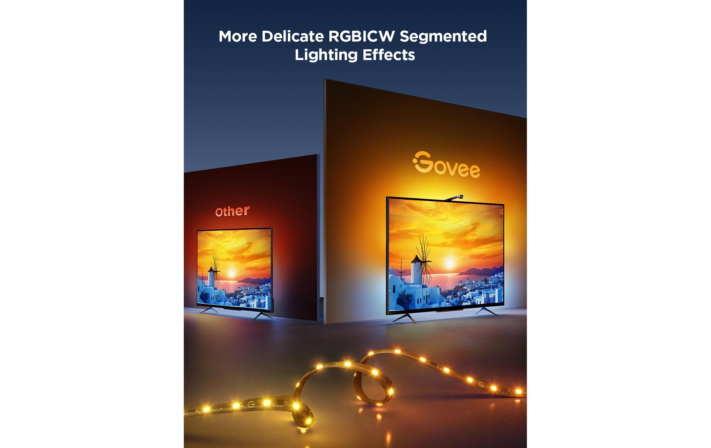 Govee LED Lichtleiste »Govee T3, 75-85, RGBICW, WiFi, BT«, 150 flammig