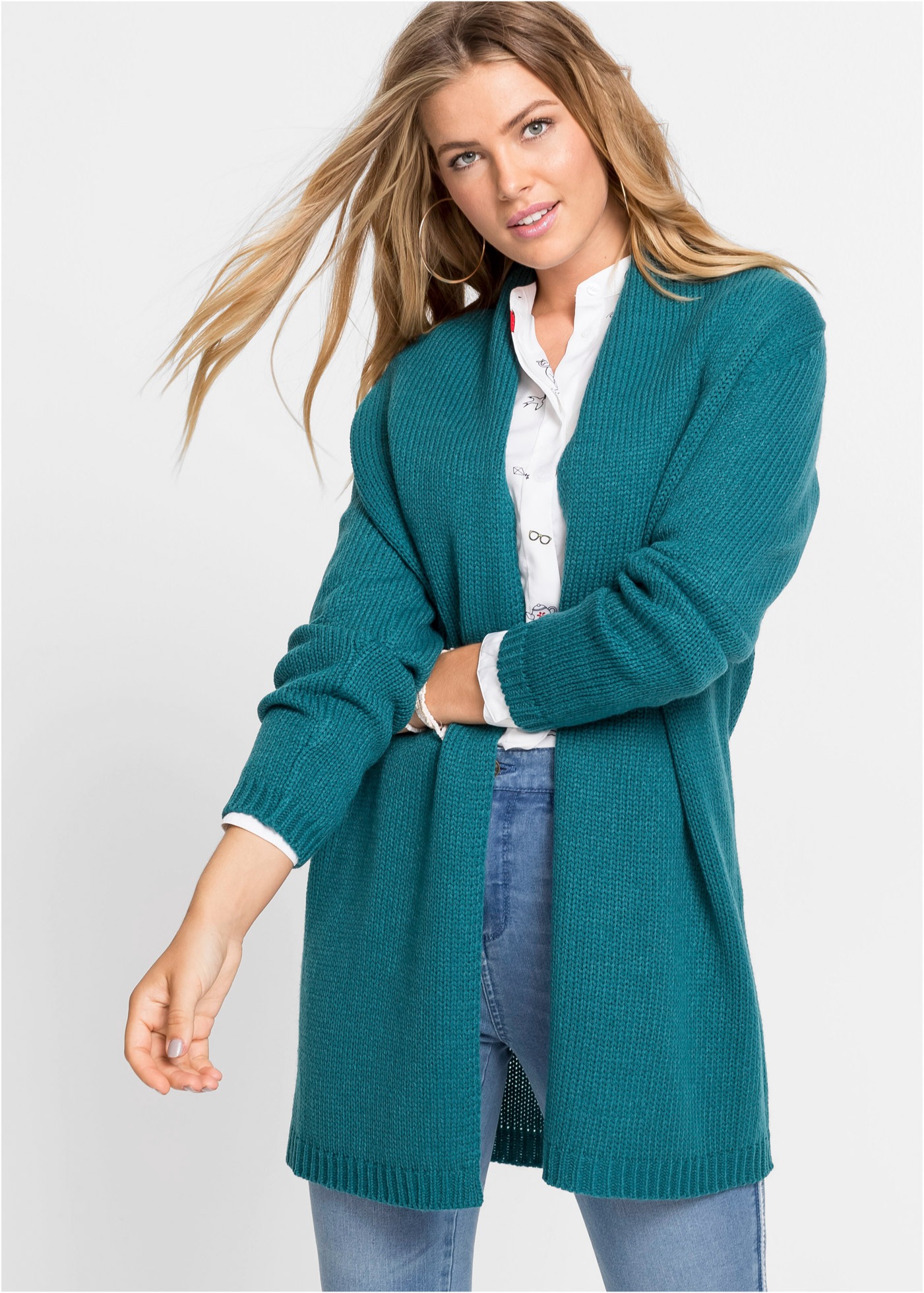 bonprix Longstrickjacke