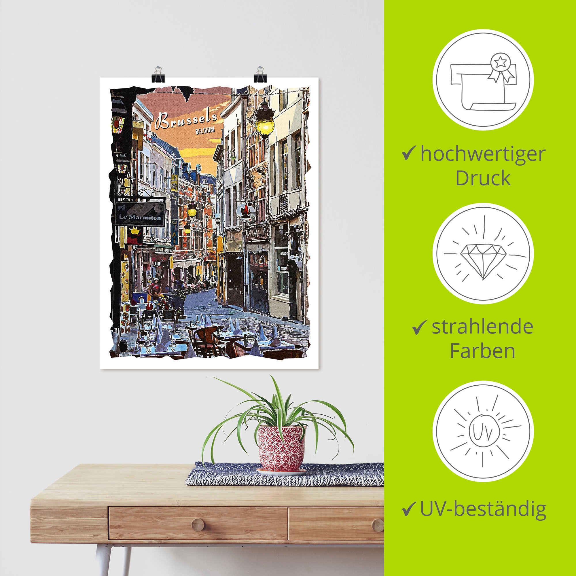Wandbild als Jelmoli-Versand online Wandaufkleber | Grössen (1 Alubild, Poster St.), kaufen »Brüssel Belgien, Leinwandbild, Grafik«, Artland versch. in oder