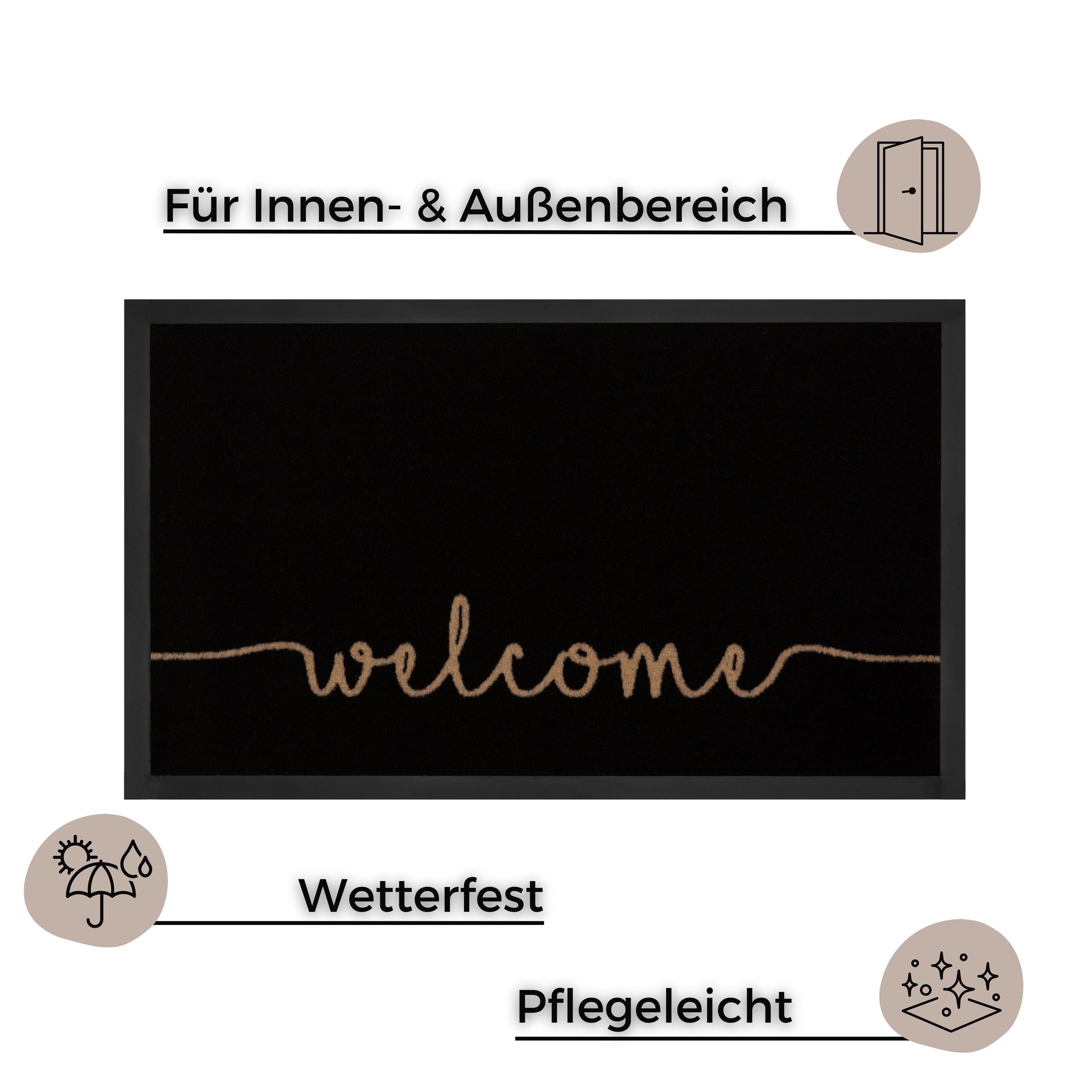 HANSE Home Fussmatte »Cozy Welcome, Türmatte«, rechteckig, 5 mm Höhe, Waschbar, Schmutzfangmatte, Outdoor, Innen, Rutschfest, Wetterfest