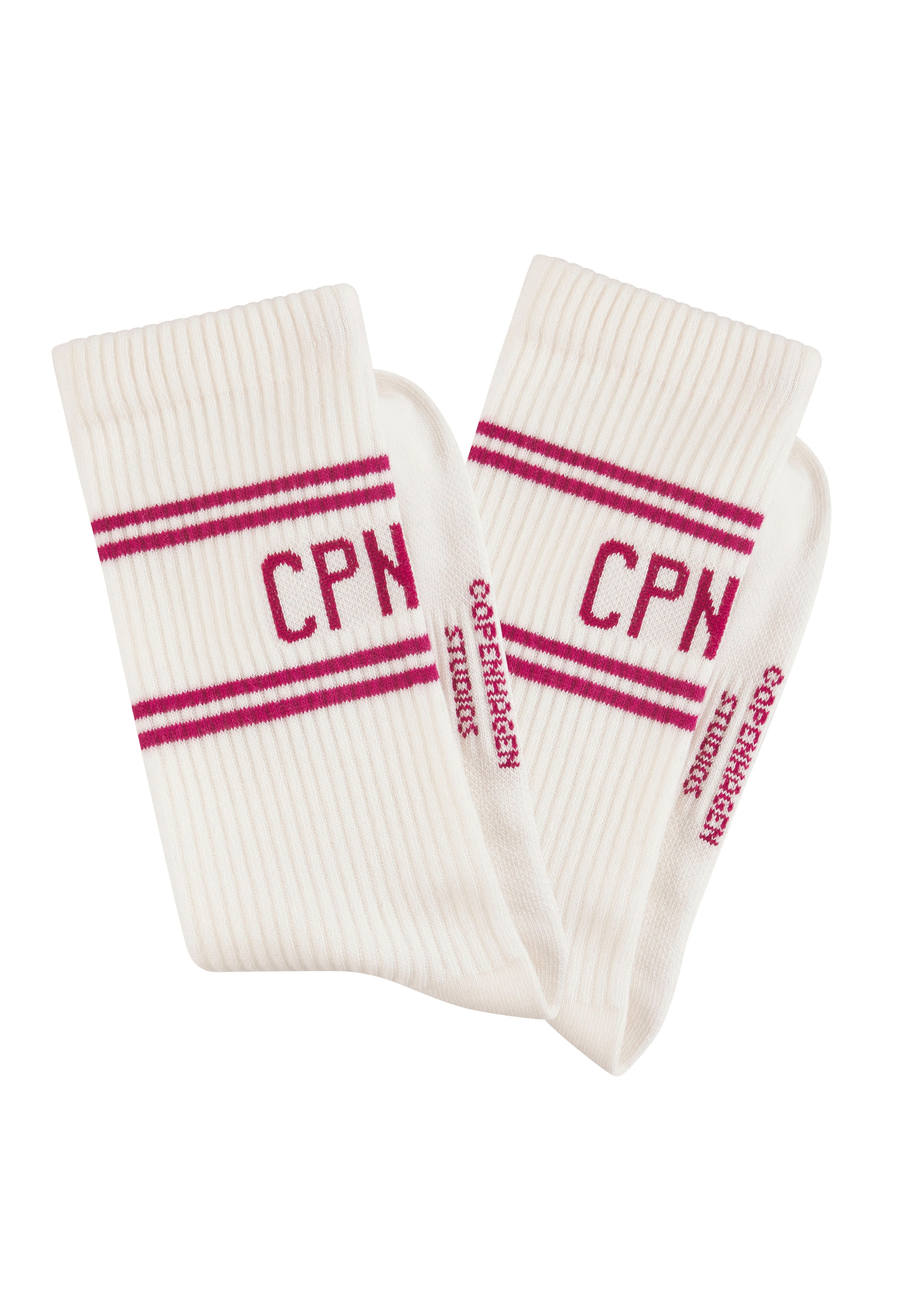 Copenhagen Studios Langsocken, (Packung, 2 Paar), mit Pikeé-Struktur unter der Sohle