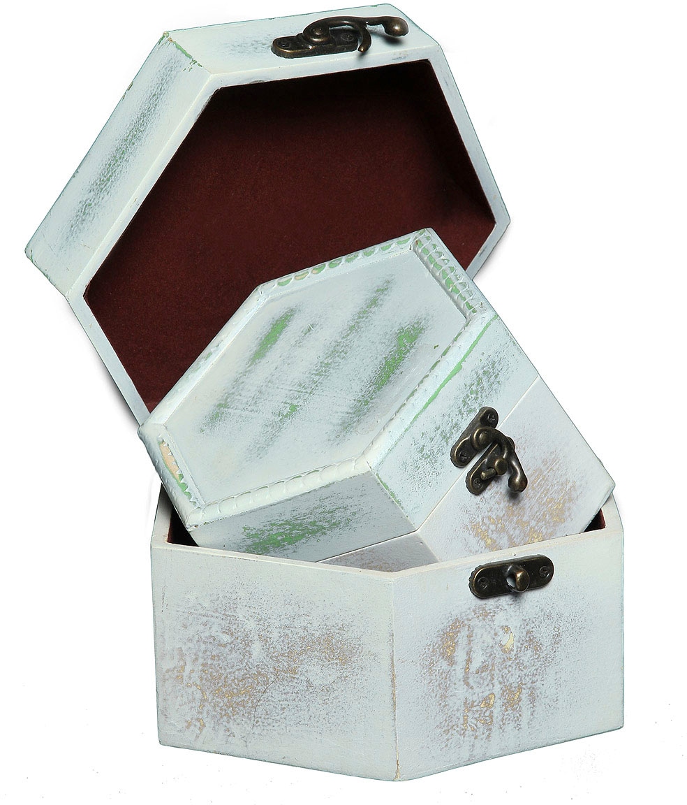 Image of Ackermann - Ambiente Haus Aufbewahrungsbox »Seifenholz Graues Holzkästchen-2er-Set a«, (1 St.) einkaufen bei Ackermann Versand Schweiz