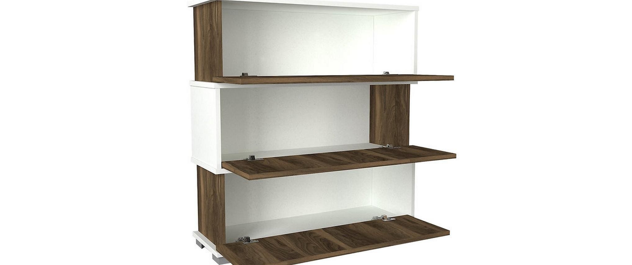 WOODY FASHION Schuhregal »Napolyon 90 x 93 x 30 cm, Walnuss/Weiss«