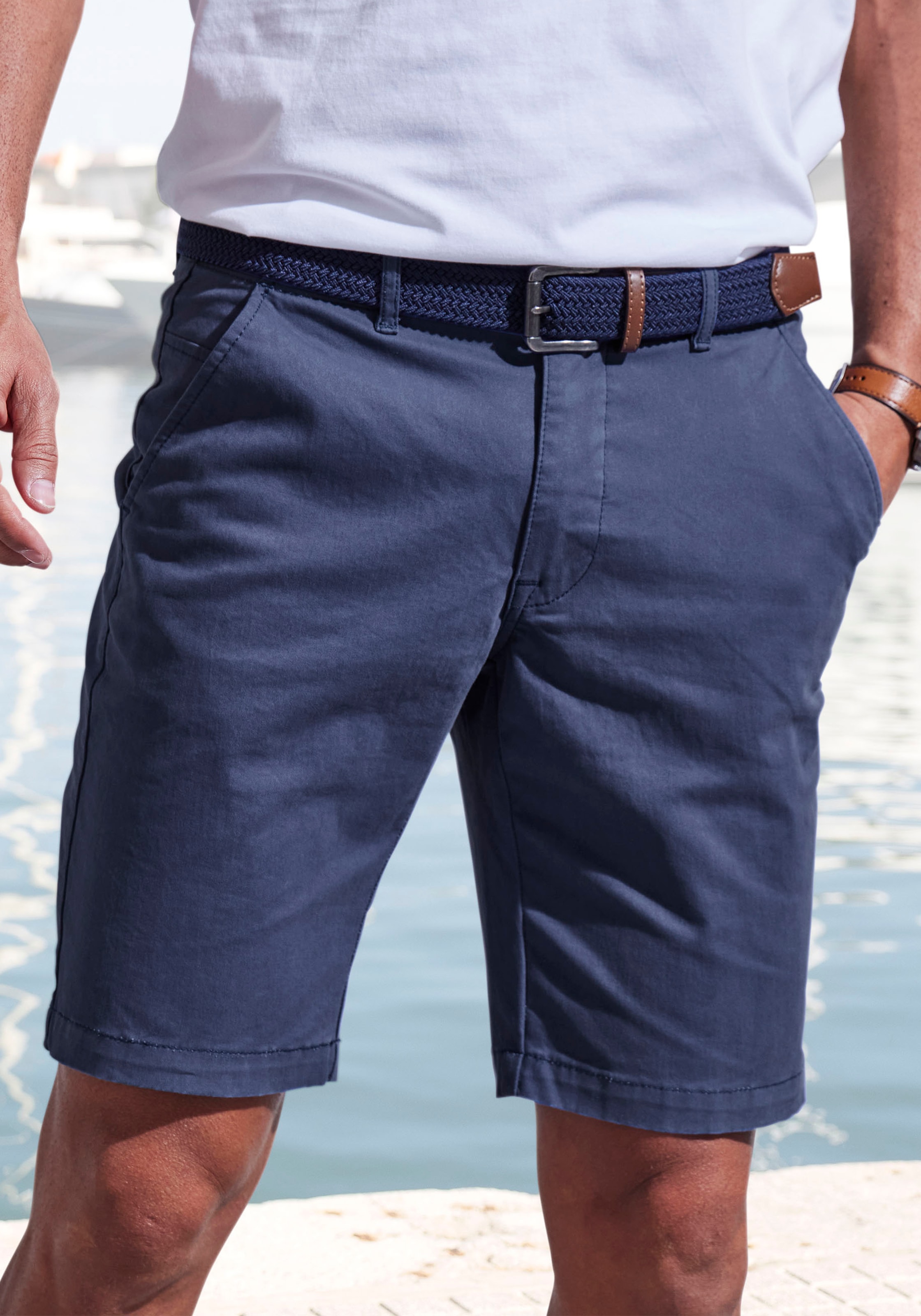 John Devin Chinoshorts »regular-fit« Shorts aus elastischer Baumwoll-Qualität
