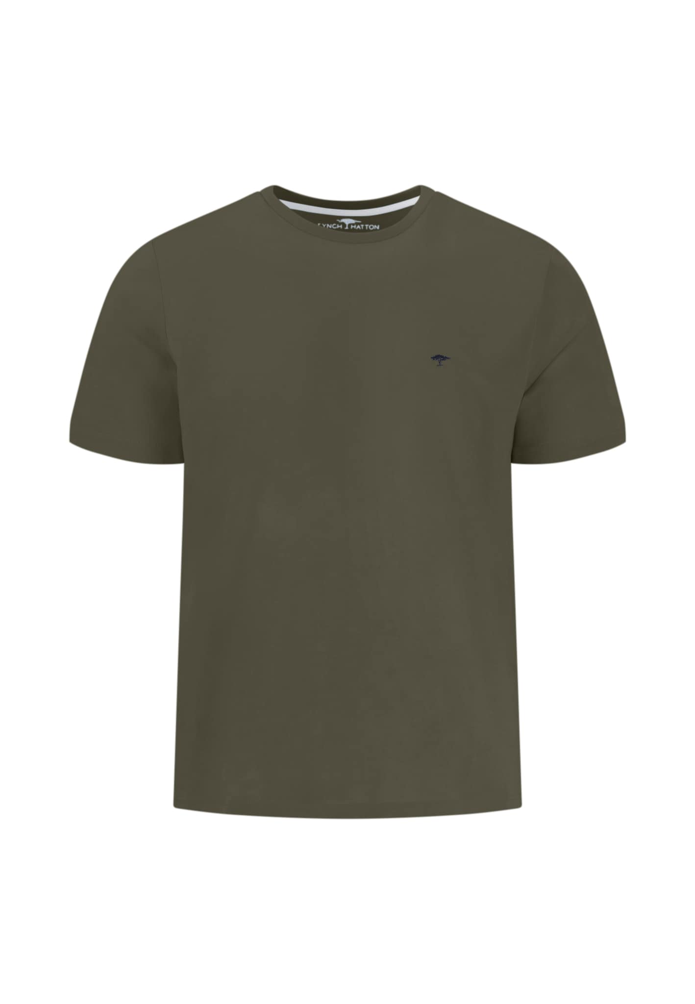 FYNCH-HATTON T-Shirt »FYNCH-HATTON Basic T-Shirt« mit Rundhals und Logo-Stickerei
