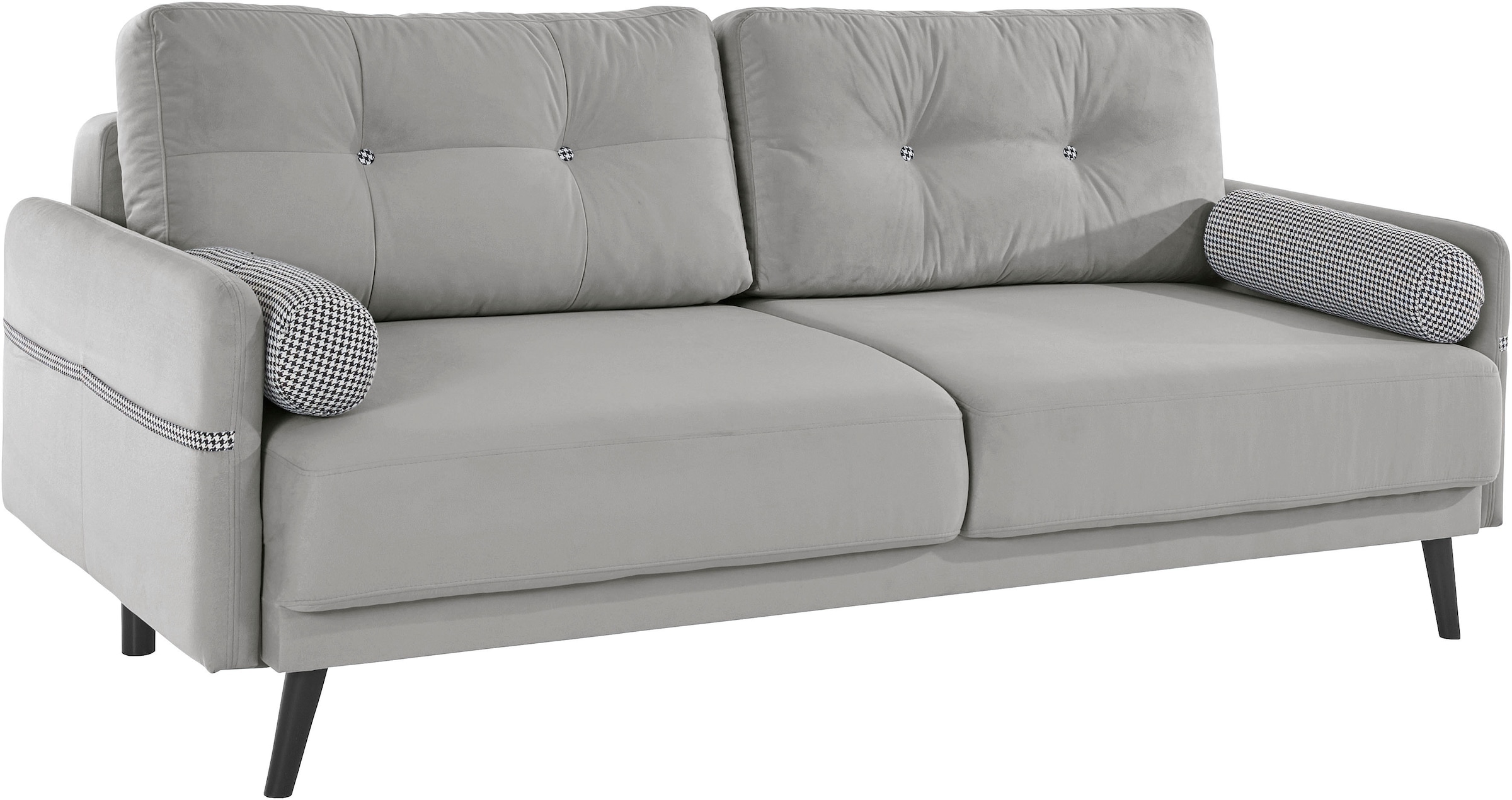INOSIGN Schlafsofa »Emily«, incl. Bettfunktion und Bettkasten, Seitentache im Armteil, Federkern