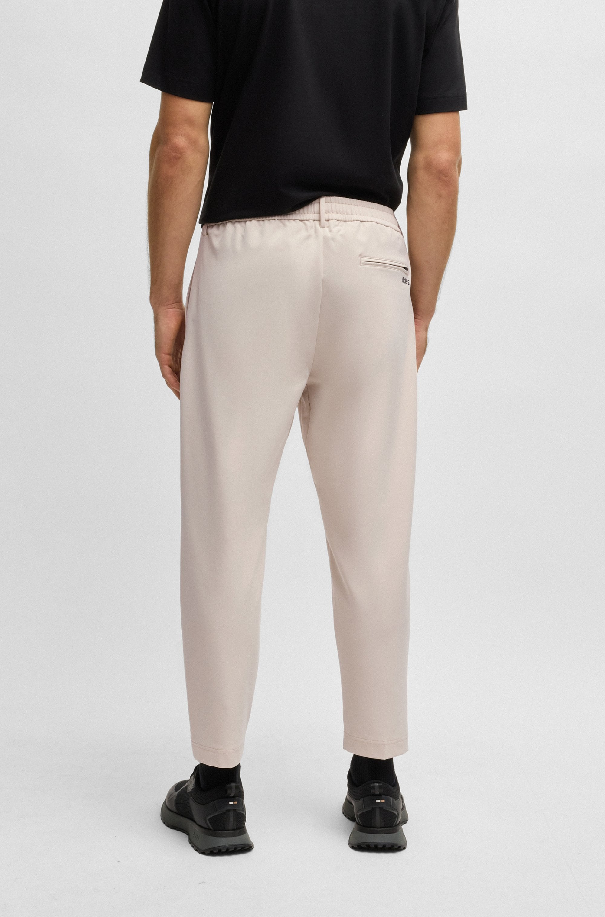 BOSS GREEN Webhose »T Convert-Pleat«, mit Zugbund und Markenlabel Bundfaltenhose Anzughose Stretchhose