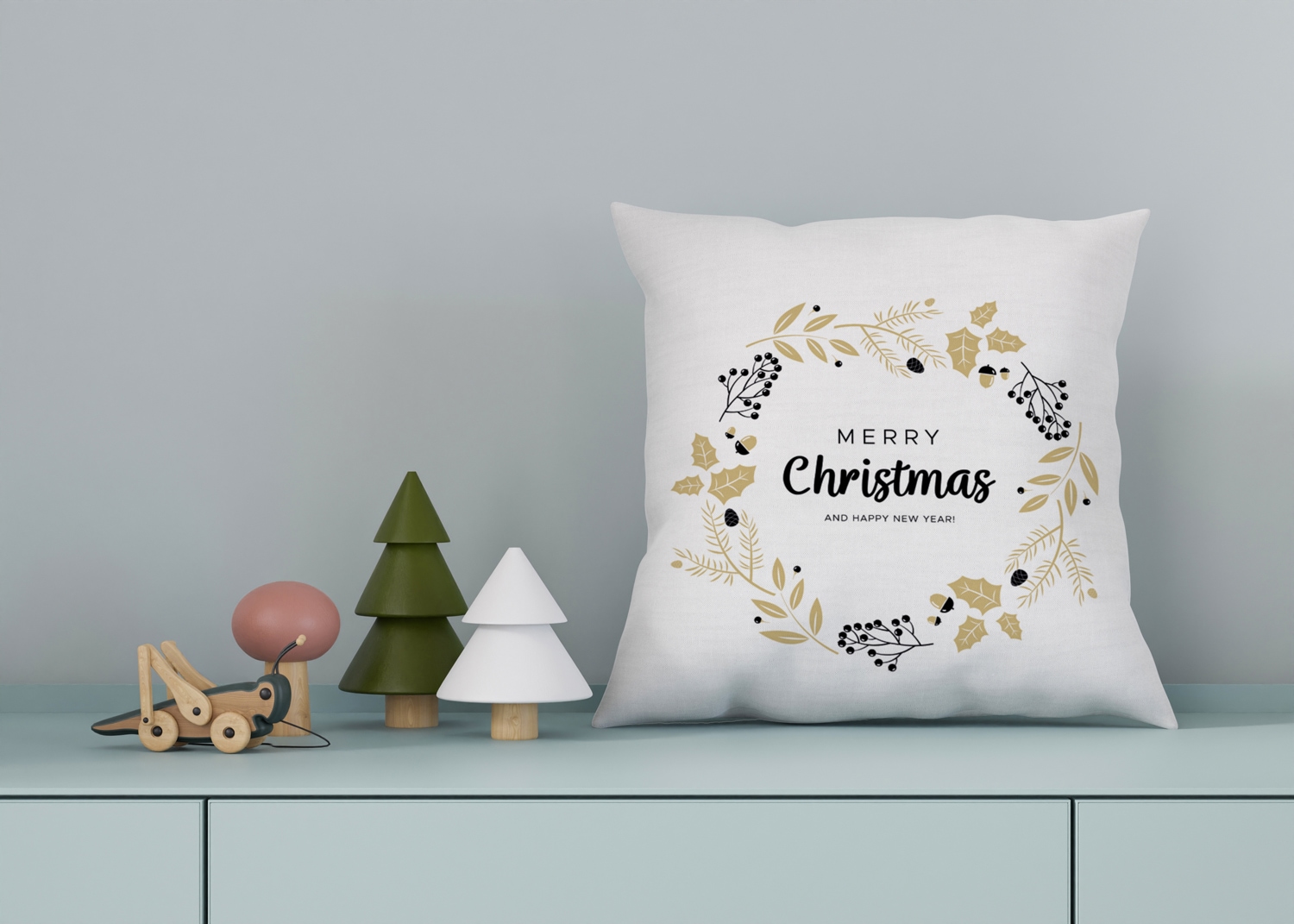 queence Dekokissen »Carolina«, Kissenhülle,Merry Christmas,Weiss,Weihnachtsmotiv,Festlich,Winterlich