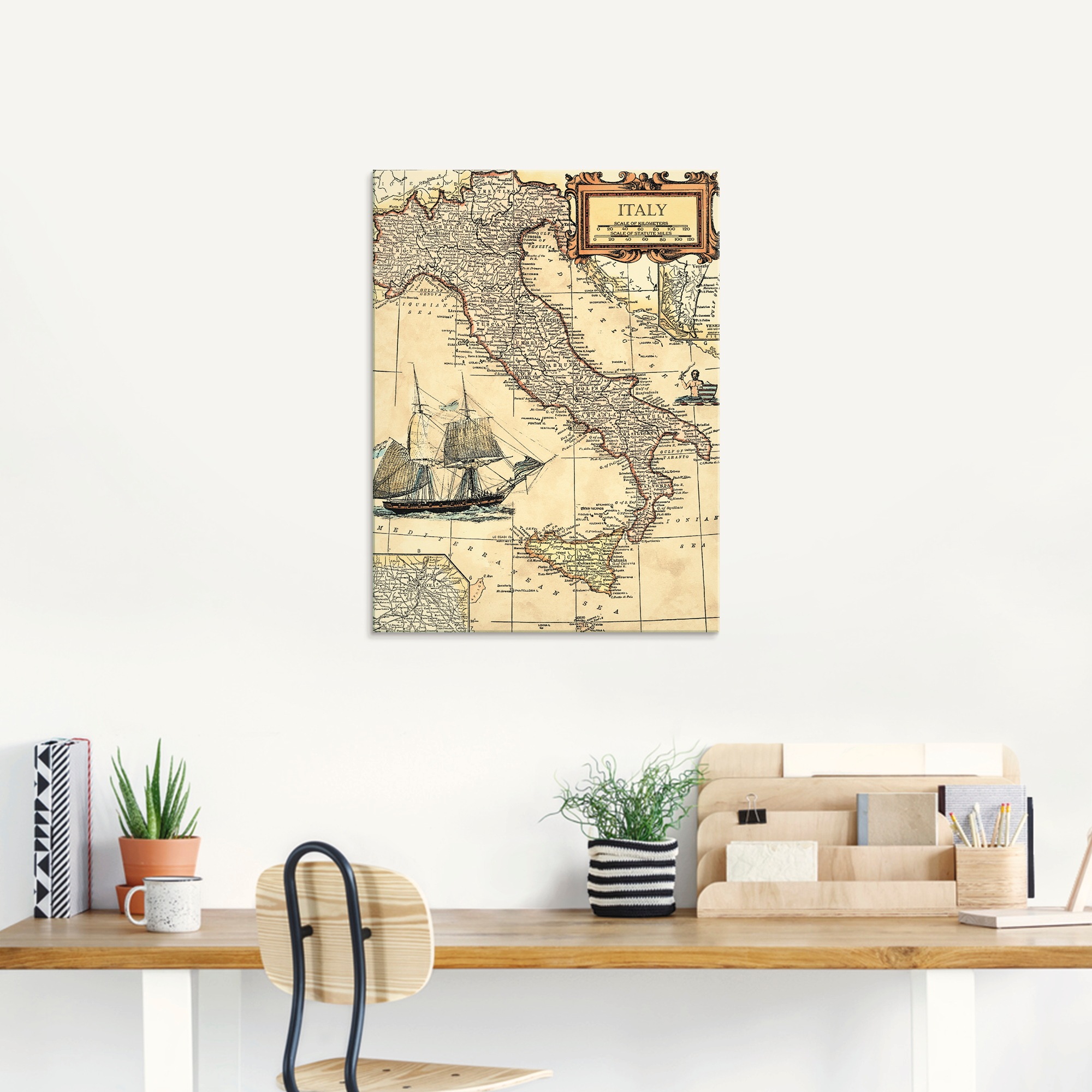Artland Glasbild »Italienkarte«, Landkarten, (1 Jelmoli-Versand | kaufen Grössen online verschiedenen in St.)