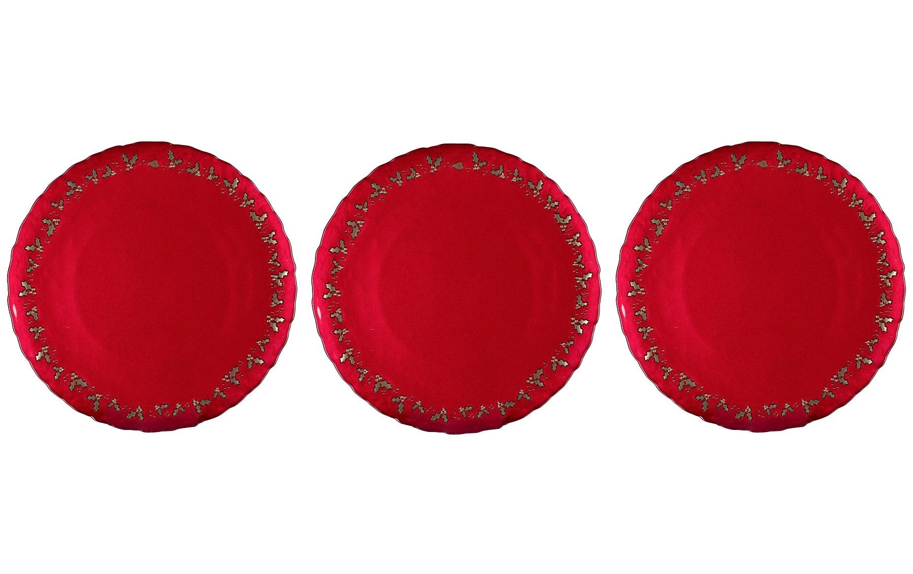 LEONARDO Dekoteller »Stella rot Ilex 32cm«, (3 St.) online bestellen |  Jelmoli-Versand | Dekoteller
