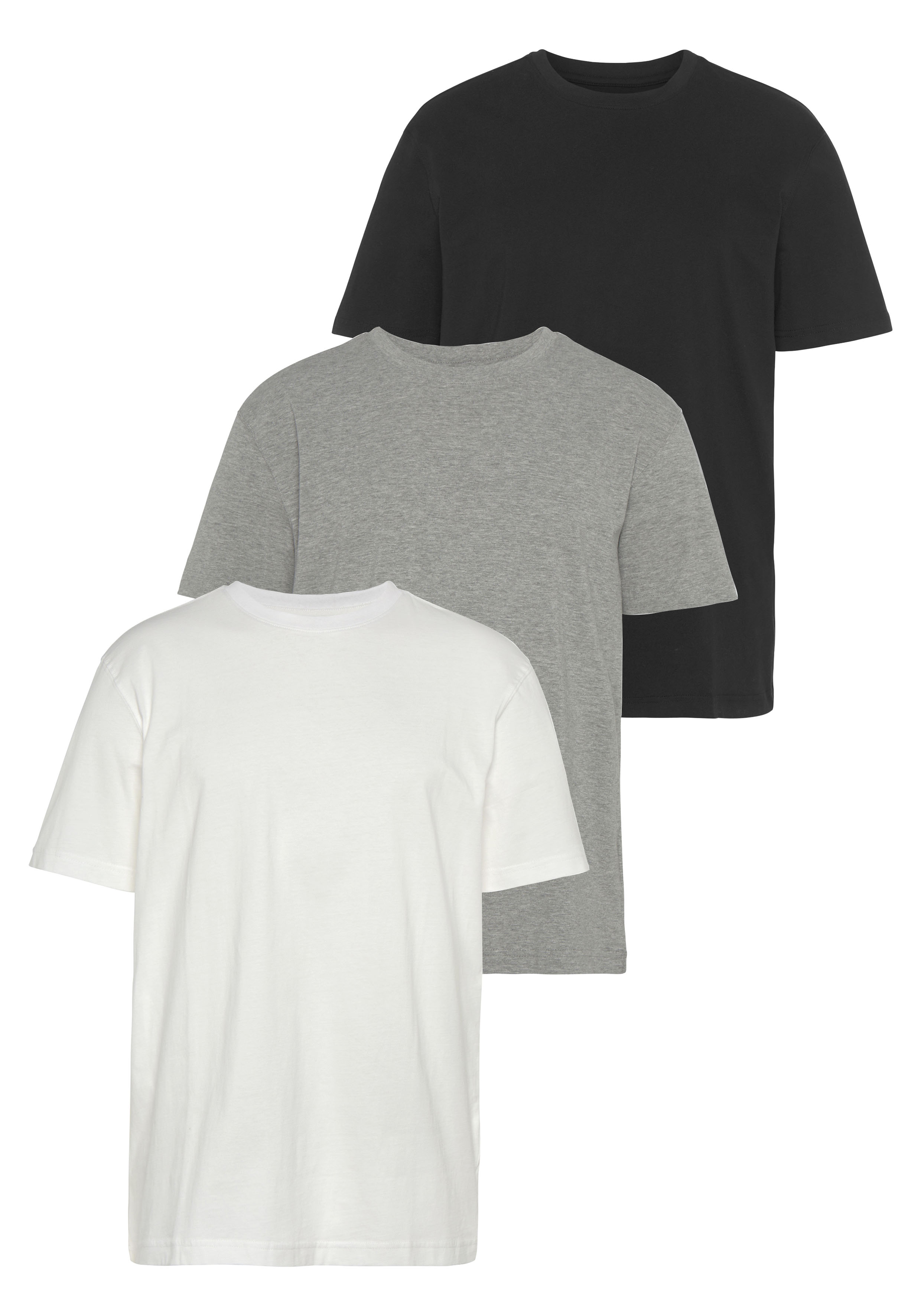 T-Shirt, (Packung, 3 tlg., 3er-Pack), perfekt als Unterzieh- T-shirt