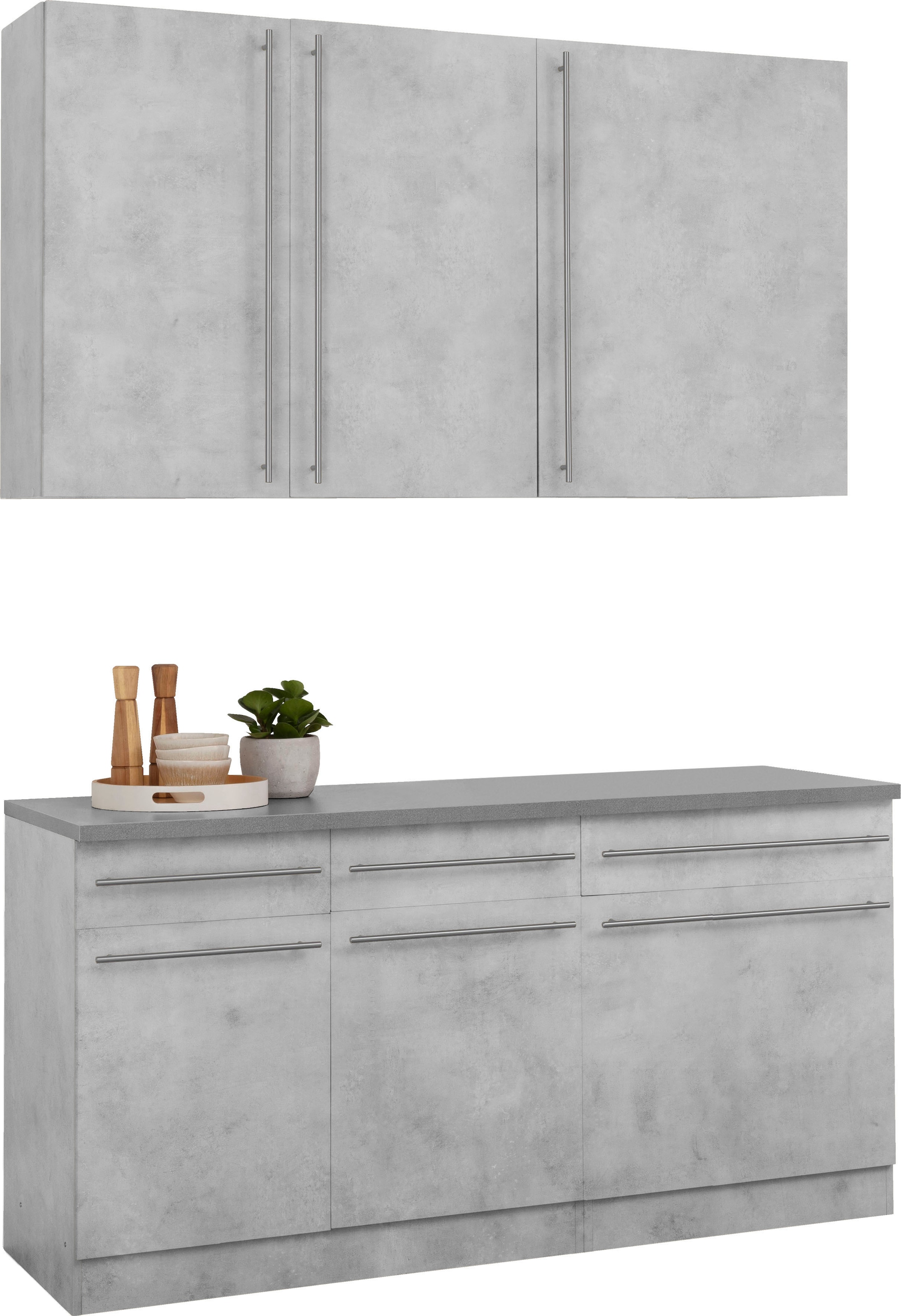 wiho Küchen Pantryküche »Chicago«, ohne E-Geräte, Breite 160 cm