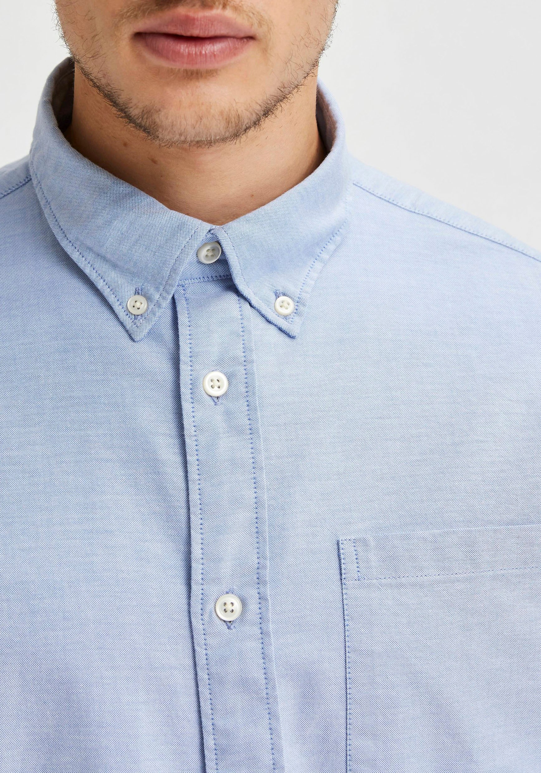 SELECTED HOMME Langarmhemd »SLHREGRICK-OX SHIRT LS NOOS«, mit Brusttasche