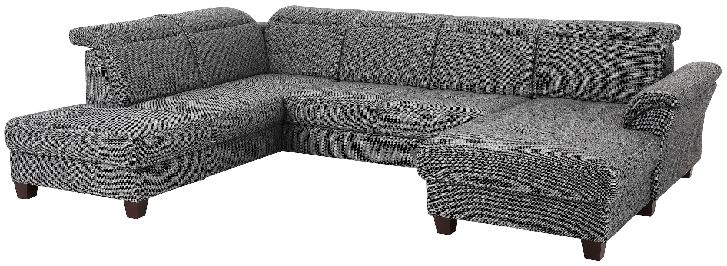 Home affaire Wohnlandschaft "Solvei U-Form" Sitztiefenverstellung und Federkern, wahlweise Kopfteilverstellung