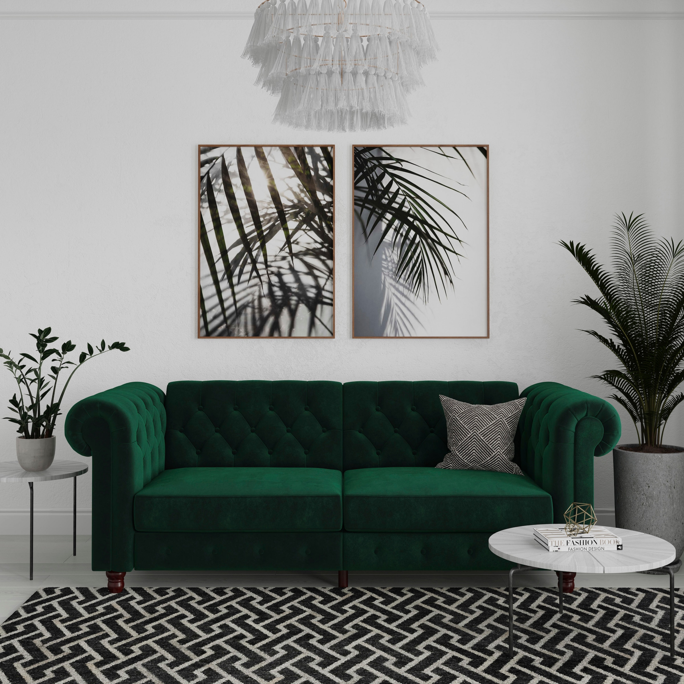 Dorel Home 3-Sitzer »Felix, Schlafsofa 236 cm, (Liegefläche 108x190cm), Rückenlehne«, 3-fach verstellbar, Velours, Kunstleder, Luxus-Microfaser Vintage