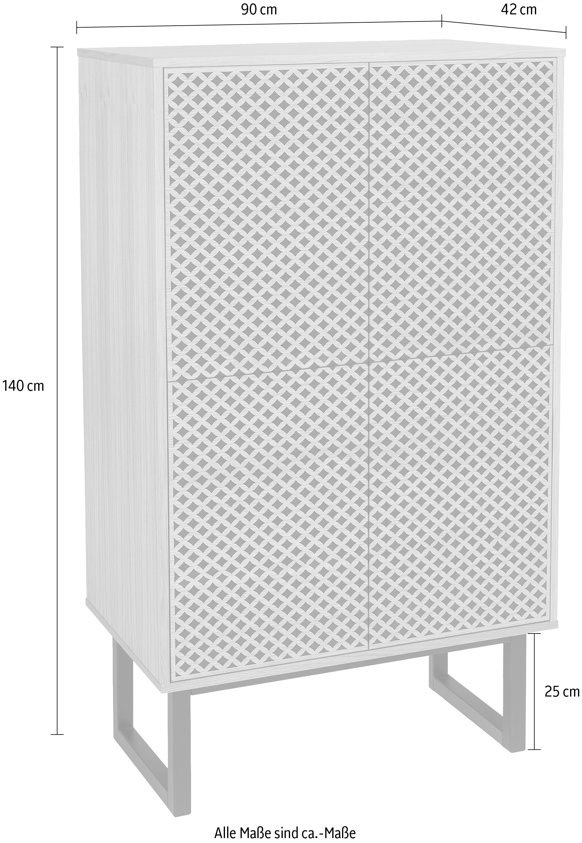 Woodman Highboard, Kommode im skandinavischen Design, FSC®-zertifiziert