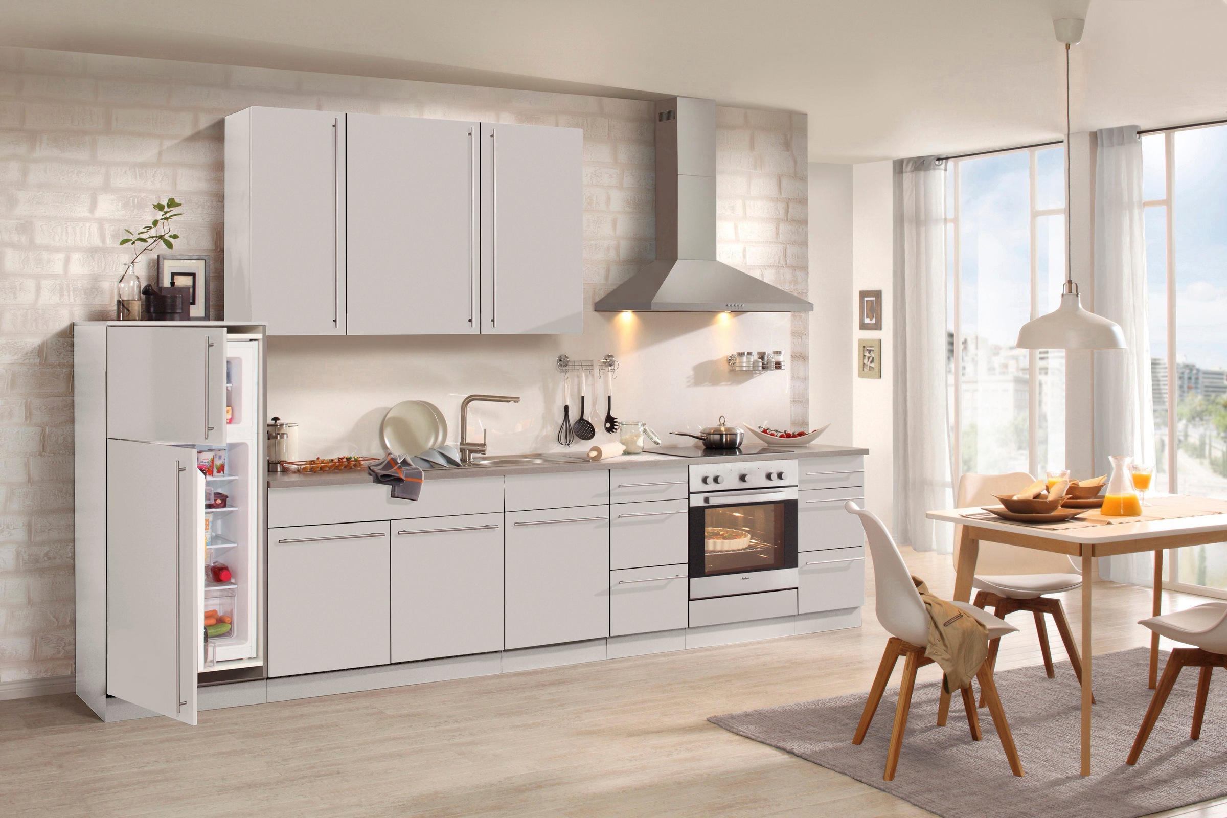 wiho Küchen Spülenschrank »Chicago«, 100 cm breit, inkl. Einbauspüle aus Edelstahl
